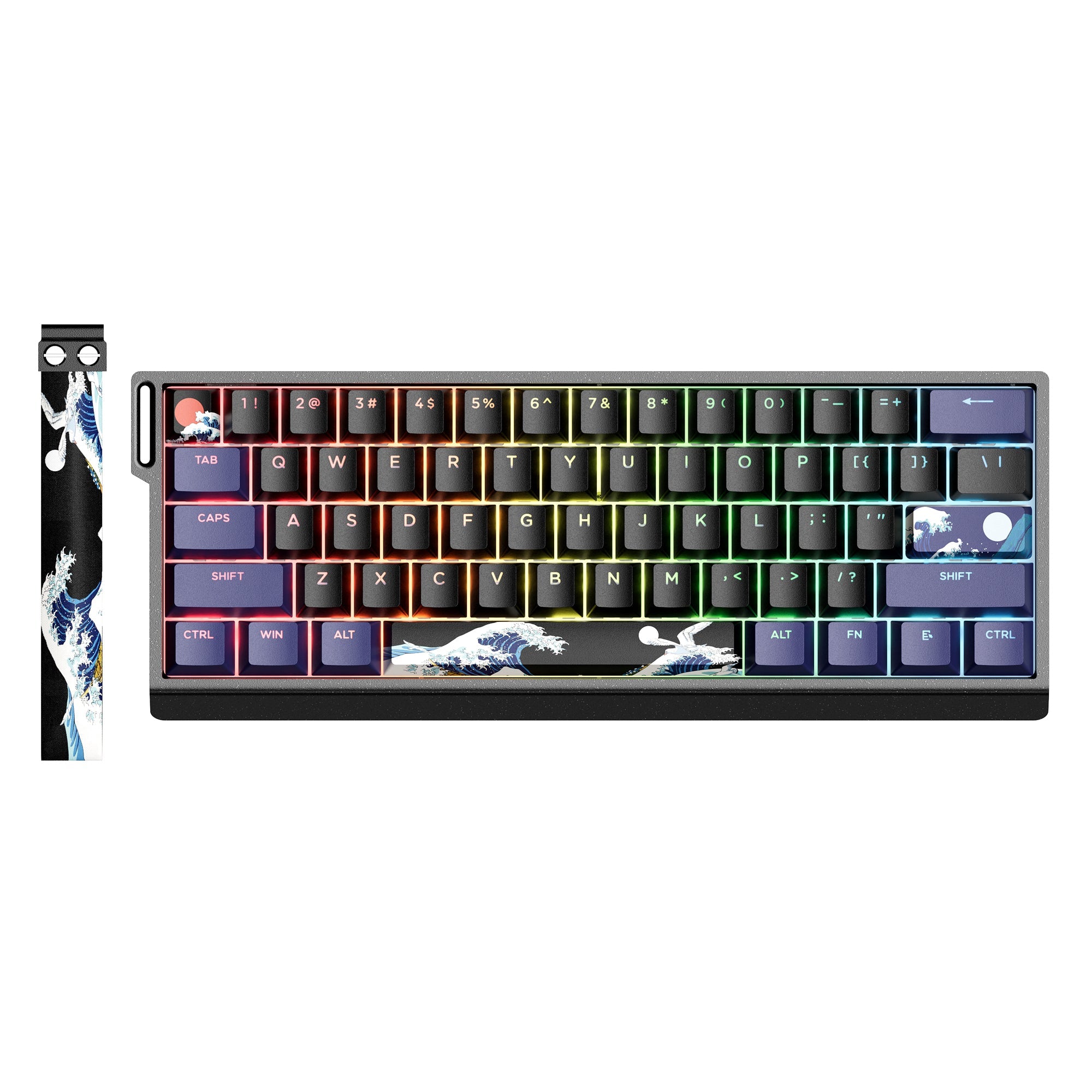 XVX H61 Kanagawa CNC Aluminum 60% Mechanical Keyboard Wired Hot Swap Switches Full RGB With PBT Keycaps