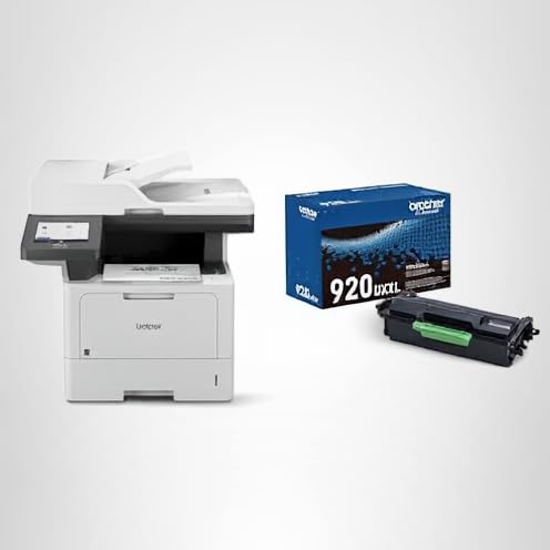 Brother Professional Laser Printer All-in-One with Scanner and Copier, High-Speed 50 ppm Monochrome Printing, Wireless Network Ready, Dual-Band WiFi, Auto 2-Sided Print (MFC-L5915DW)