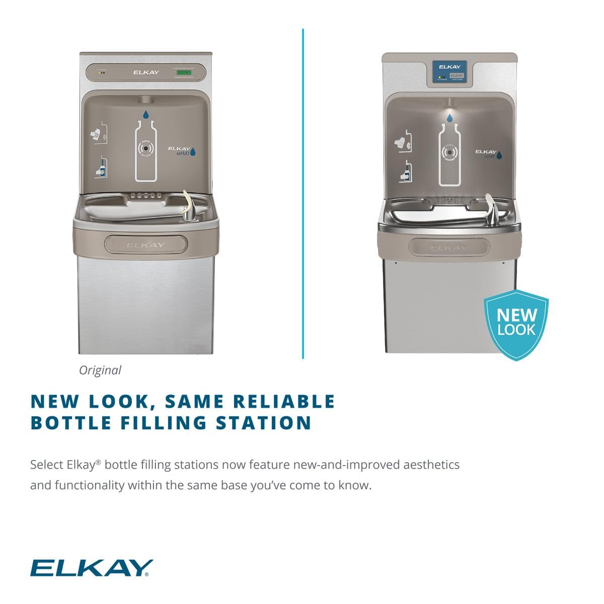 bottle filling station with lead reduction, showcasing new design and improved functionality for sustainable water filling.