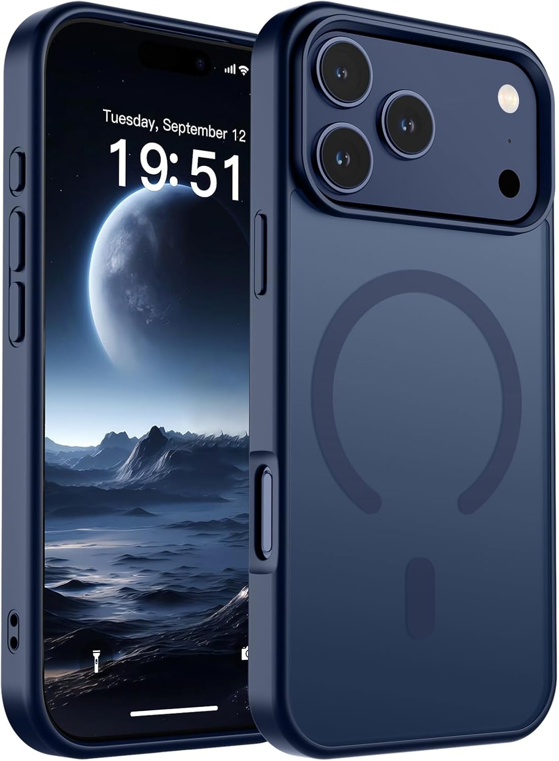 SUPFINE Magnetic for iPhone 14 Case & iPhone 13 Case (Compatible with MagSafe)(Military Grade Drop Protection) Translucent Matte Shockproof Phone Cover,Black