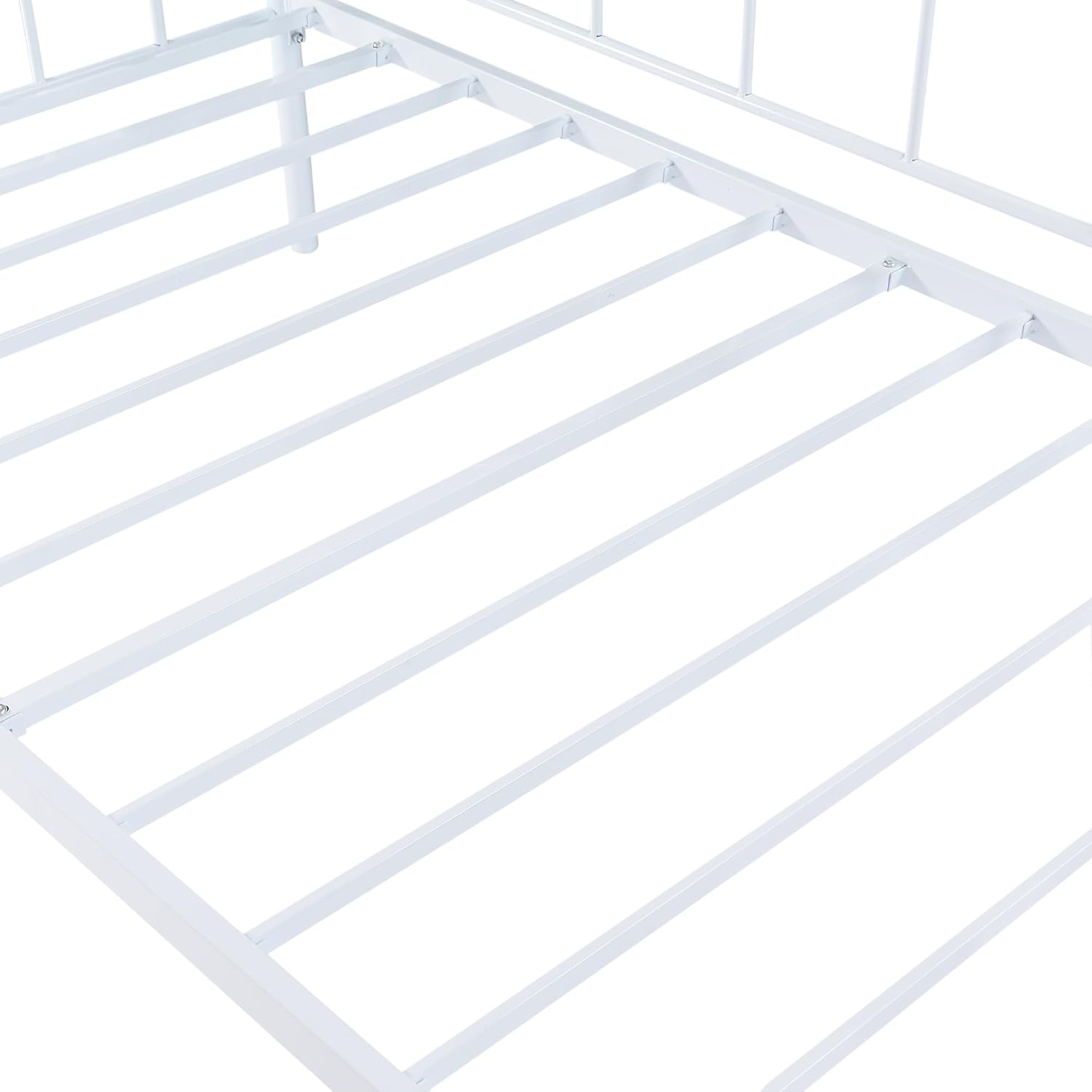VECELO Daybed Frame, Twin Size Metal Platform Bed with Headboard,Heavy Duty Steel Slats Support for Living Room Bedroom Guest Room, Easy Assembly