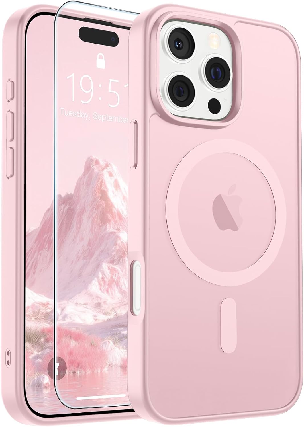 SUPFINE Magnetic for iPhone 14 Case & iPhone 13 Case (Compatible with MagSafe)(Military Grade Drop Protection) Translucent Matte Shockproof Phone Cover,Black