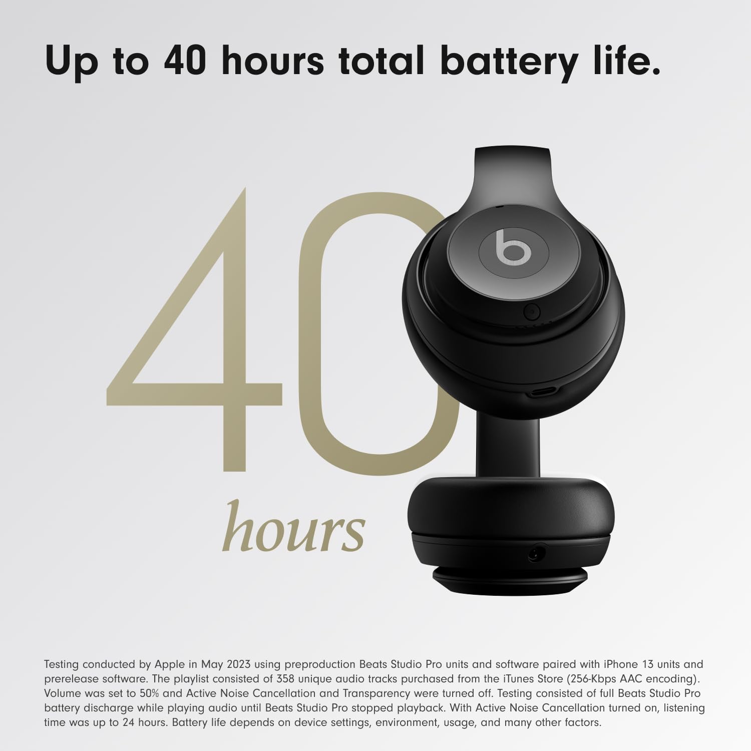 Beats Studio Pro-Premium Wireless Over-Ear Headphones- Up to 40-Hour Battery Life, Active Noise Cancelling, USB-C Lossless Audio, Apple & Android Compatible- Sandstone