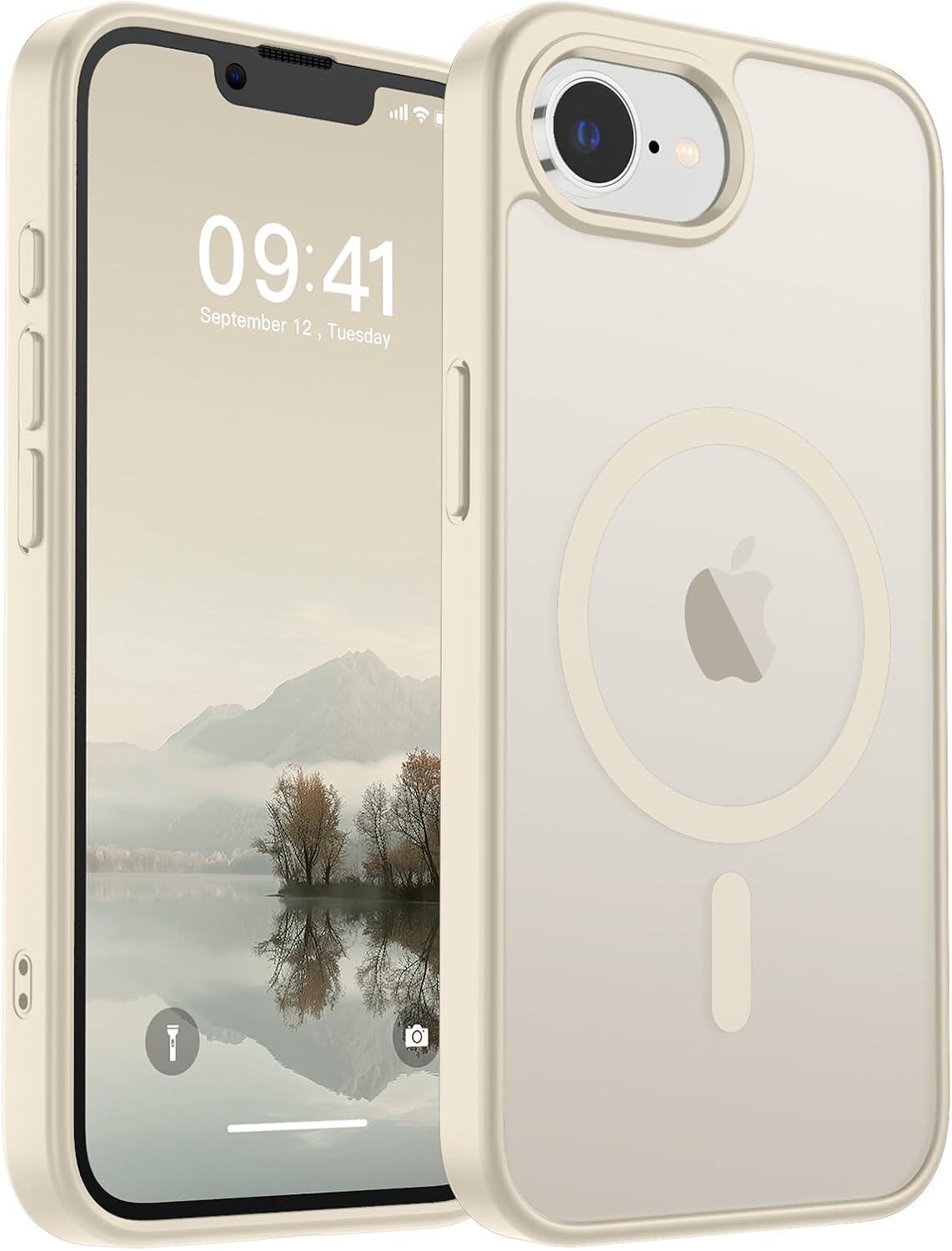 SUPFINE Magnetic for iPhone 14 Case & iPhone 13 Case (Compatible with MagSafe)(Military Grade Drop Protection) Translucent Matte Shockproof Phone Cover,Black