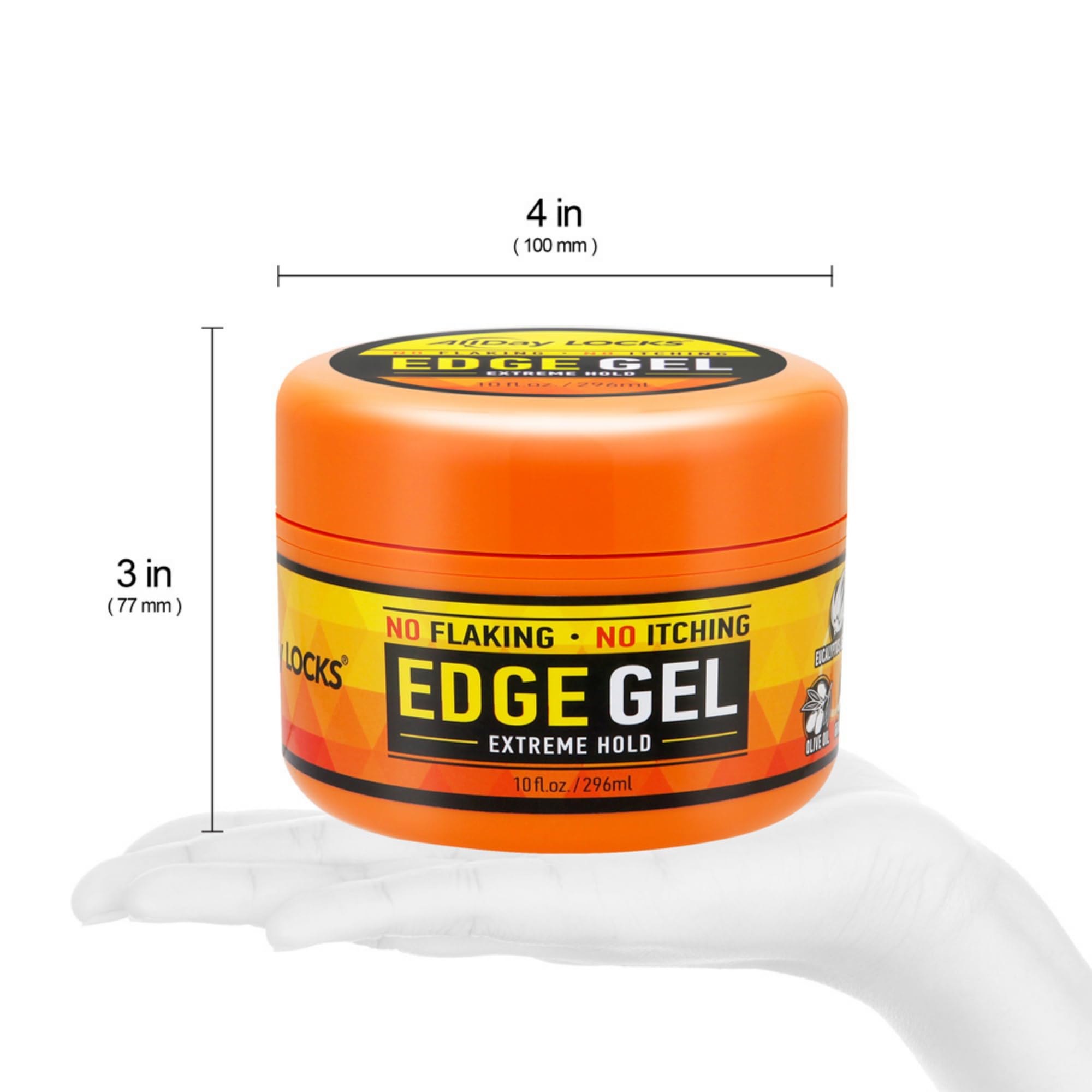 AllDay Locks Edge Gel Extreme Hold - Hair Gel for Maximum Control & Braiding, Natural Edge Lock & Fixer for Women & Men, Sleek Moisturizing Formula, No Frizz, Flakes, or Grease - 10 oz Jar