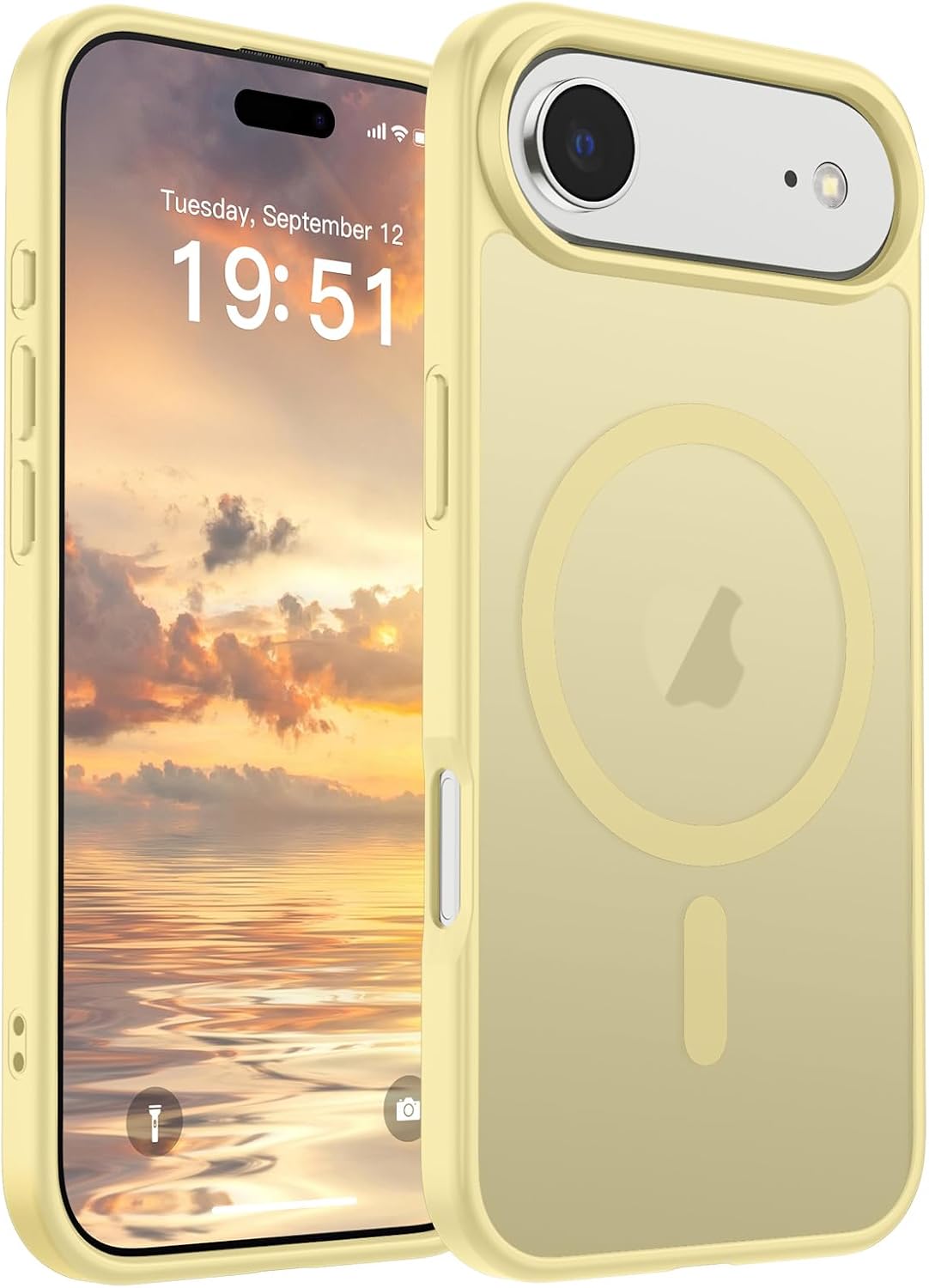 SUPFINE Magnetic for iPhone 14 Case & iPhone 13 Case (Compatible with MagSafe)(Military Grade Drop Protection) Translucent Matte Shockproof Phone Cover,Black
