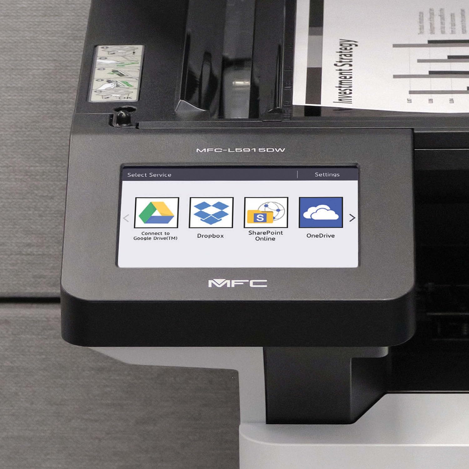 Brother Professional Laser Printer All-in-One with Scanner and Copier, High-Speed 50 ppm Monochrome Printing, Wireless Network Ready, Dual-Band WiFi, Auto 2-Sided Print (MFC-L5915DW)