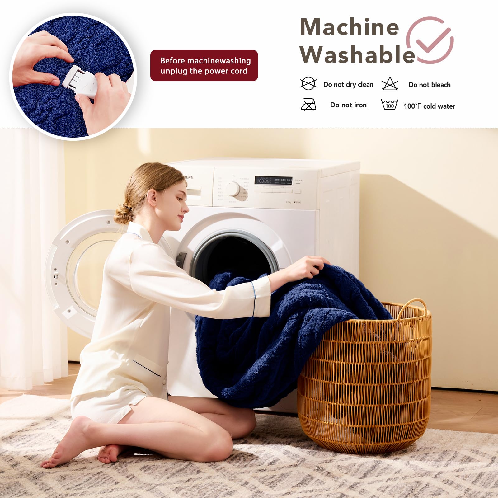 Heated Blanket Full Size - Premium Soft Heating Electric Blanket, Fast Heating with 10 Heating Settings, 5 Time Settings, Machine Washable - Perfect for Winter & Cold Nights (72"x84", Grey)