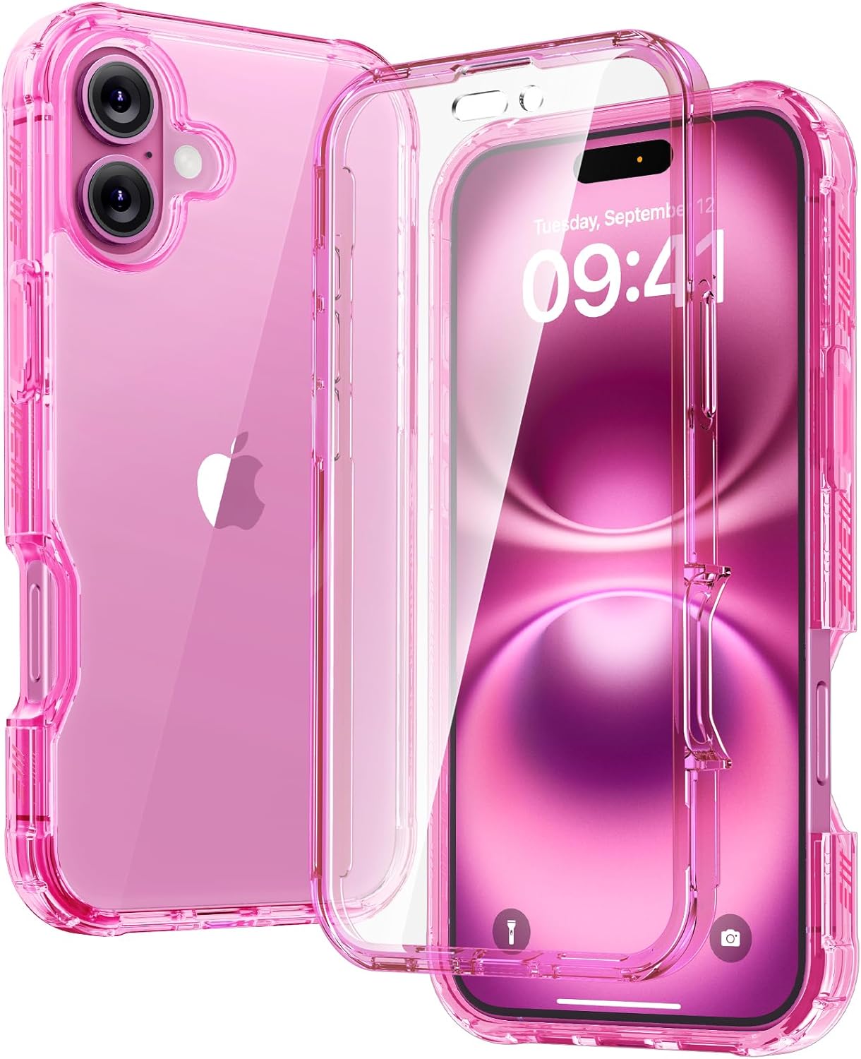 Diaclara Designed for iPhone 15 Case, Full Body Rugged Case with Built-in Touch Sensitive Anti-Scratch Screen Protector, with Camera Lens Protector for iPhone 15 6.1" (Wave Blue)