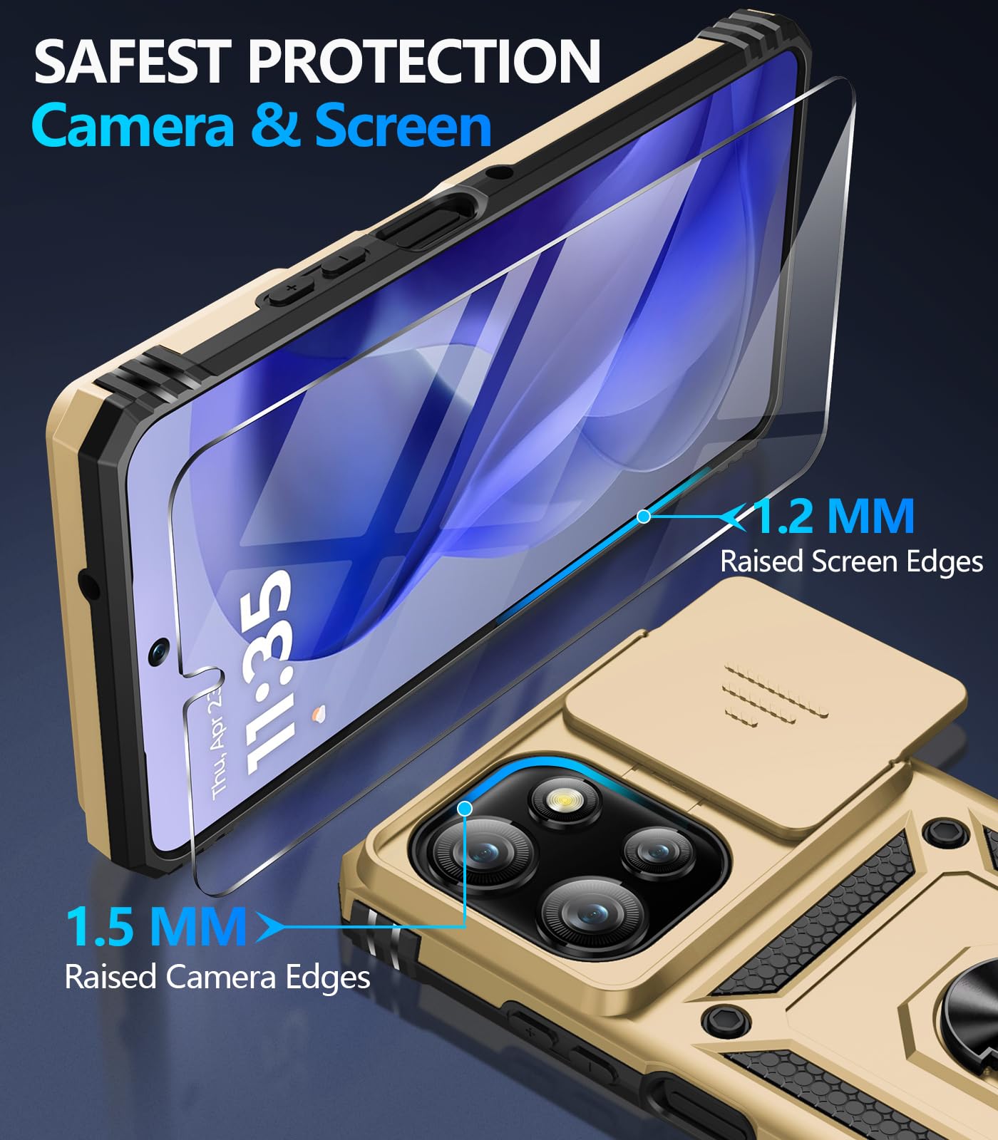 Samsung Galaxy S26 Ultra case with screen protector showcasing camera and screen protection features.