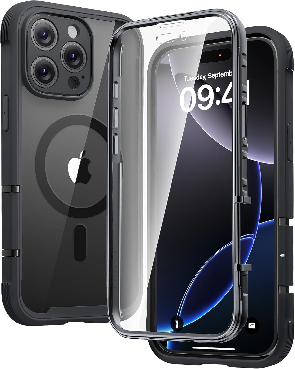 Diaclara Designed for iPhone 15 Case, Full Body Rugged Case with Built-in Touch Sensitive Anti-Scratch Screen Protector, with Camera Lens Protector for iPhone 15 6.1" (Wave Blue)