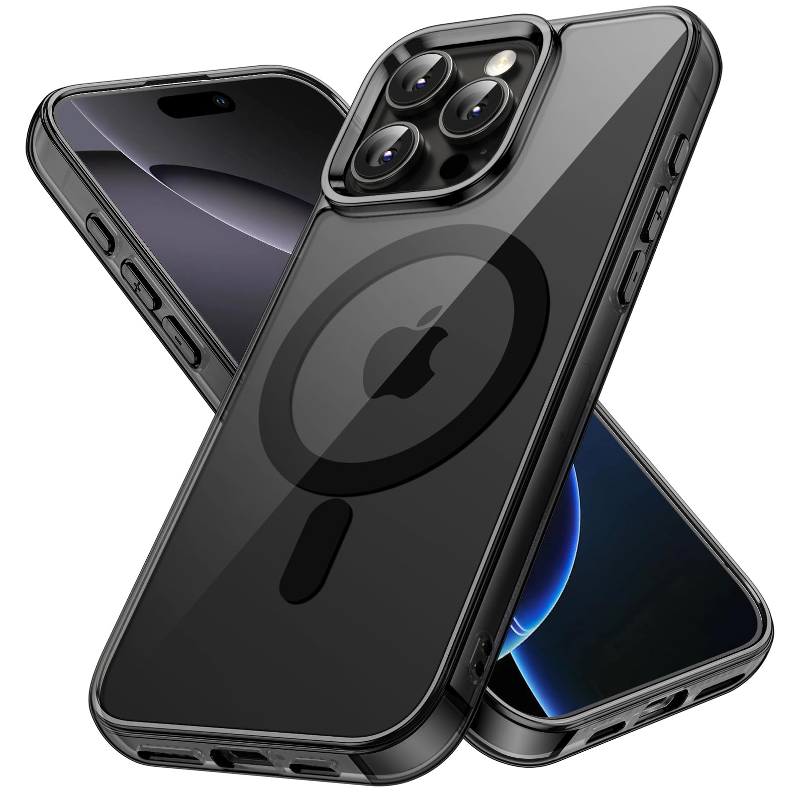 premium aplus module features iPhone with clear case showcasing MagSafe compatibility and sleek design.