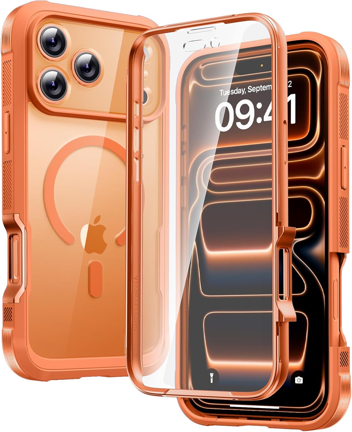 Diaclara Designed for iPhone 15 Case, Full Body Rugged Case with Built-in Touch Sensitive Anti-Scratch Screen Protector, with Camera Lens Protector for iPhone 15 6.1" (Wave Blue)