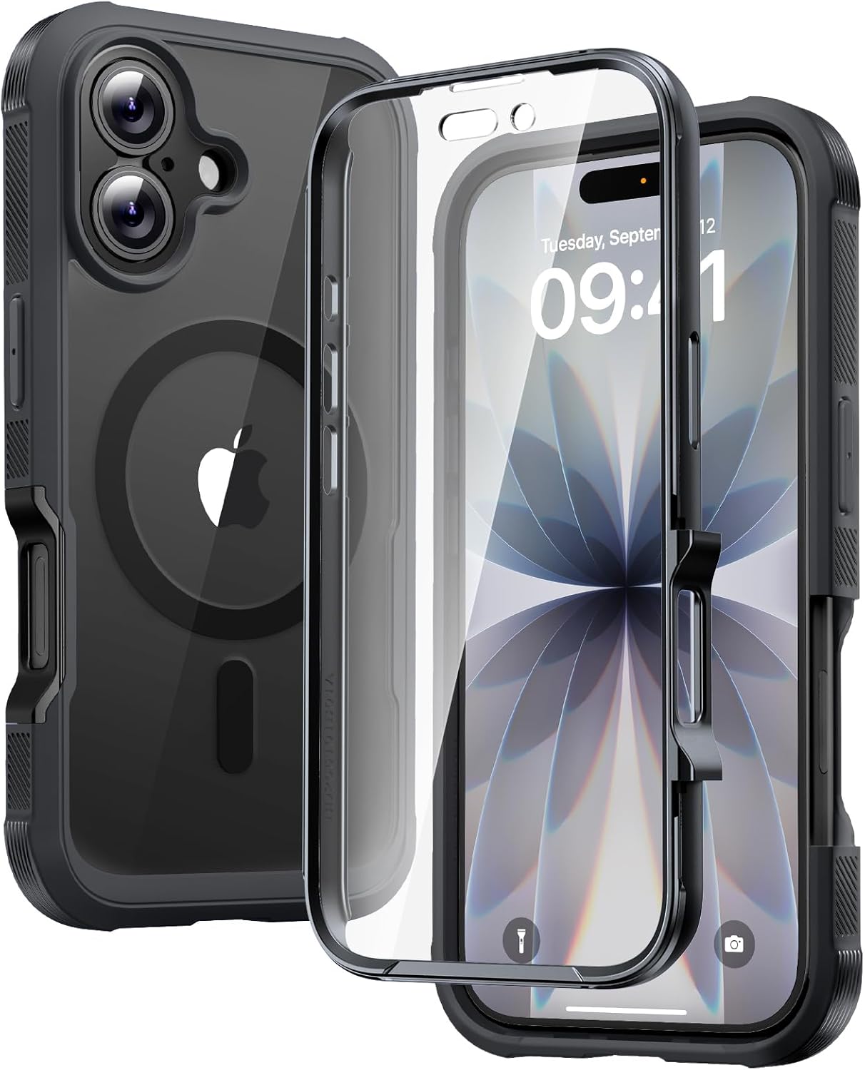 Diaclara Designed for iPhone 15 Case, Full Body Rugged Case with Built-in Touch Sensitive Anti-Scratch Screen Protector, with Camera Lens Protector for iPhone 15 6.1" (Wave Blue)
