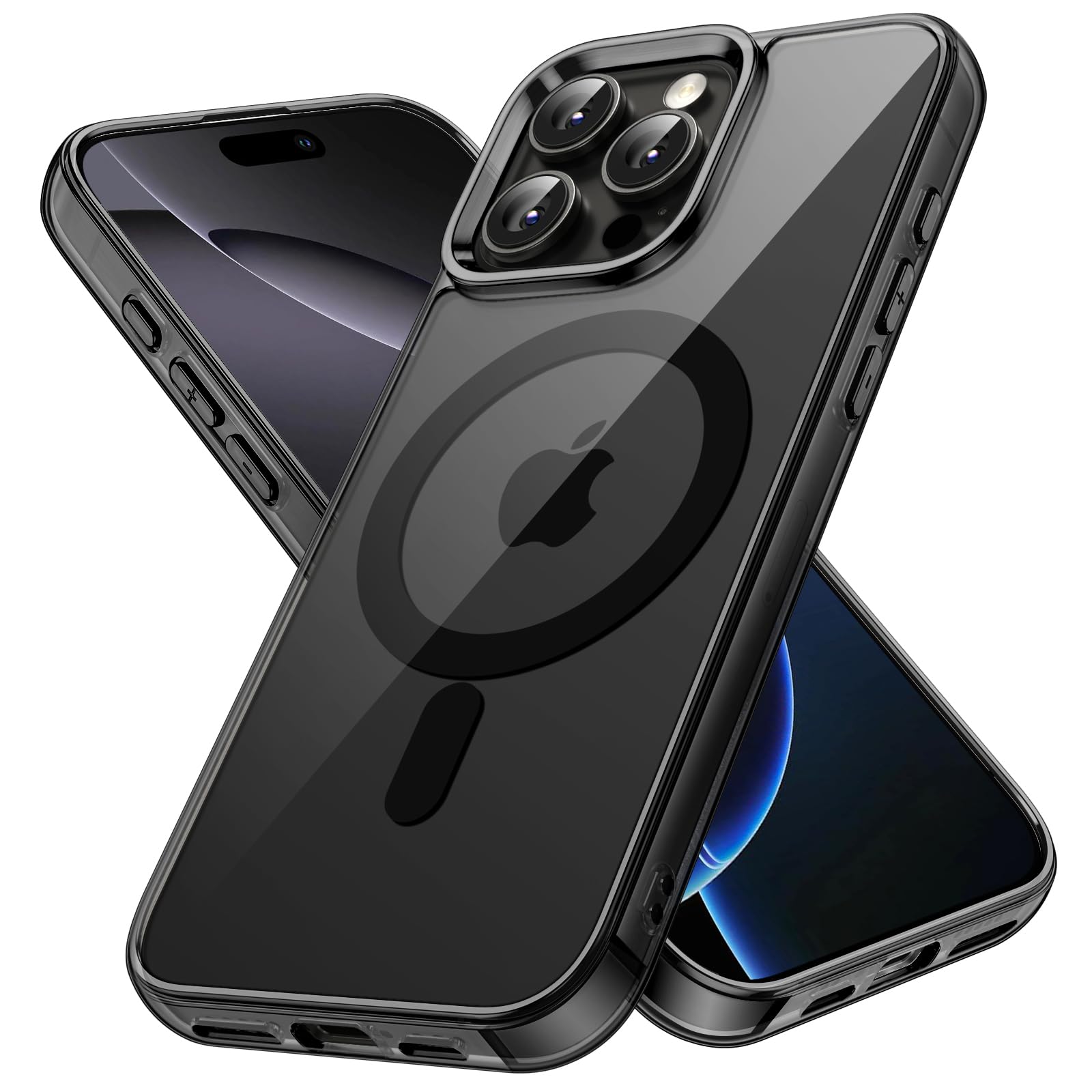 premium aplus module features iPhone with clear case showcasing MagSafe compatibility and sleek design.