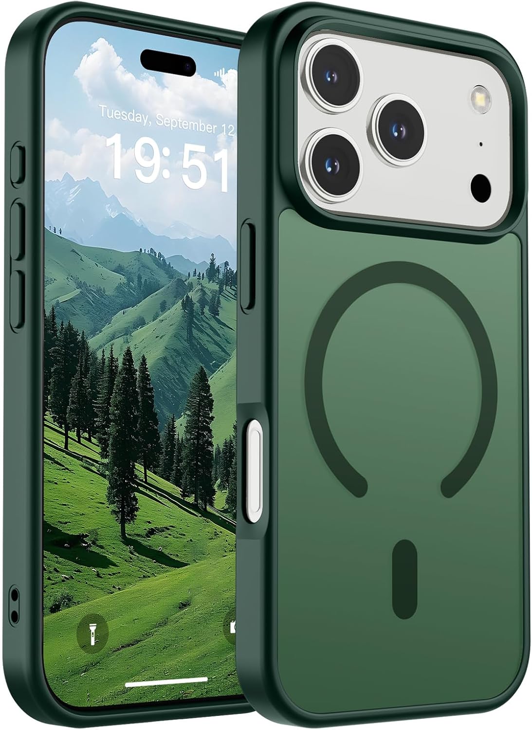 SUPFINE Magnetic for iPhone 14 Case & iPhone 13 Case (Compatible with MagSafe)(Military Grade Drop Protection) Translucent Matte Shockproof Phone Cover,Black