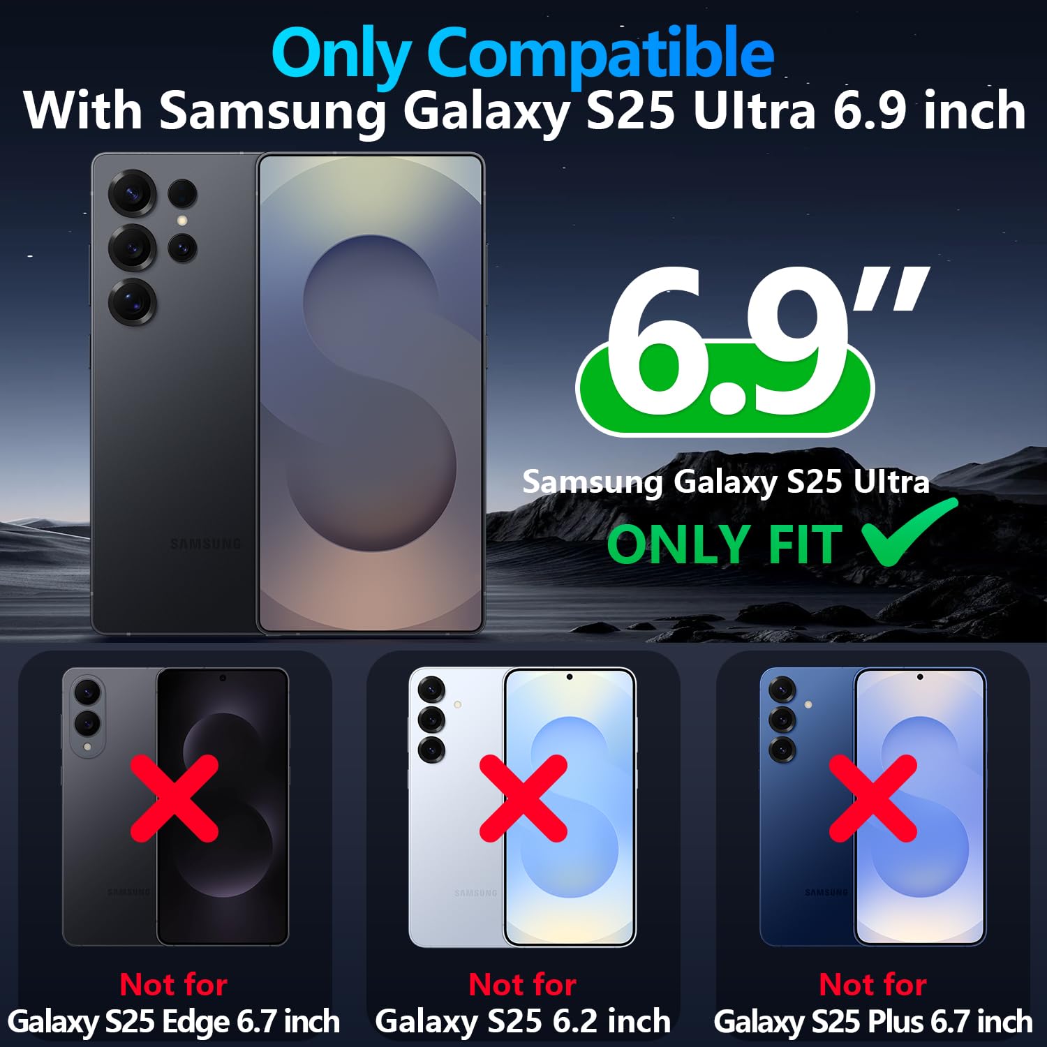 Samsung Galaxy S26 Ultra case with screen protector, compatible with Samsung Galaxy S25 Ultra 6.9 inch only.