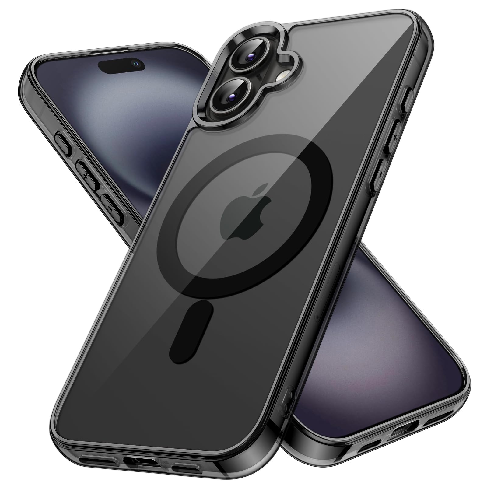premium aplus module features iPhone with clear case showcasing MagSafe compatibility and sleek design.