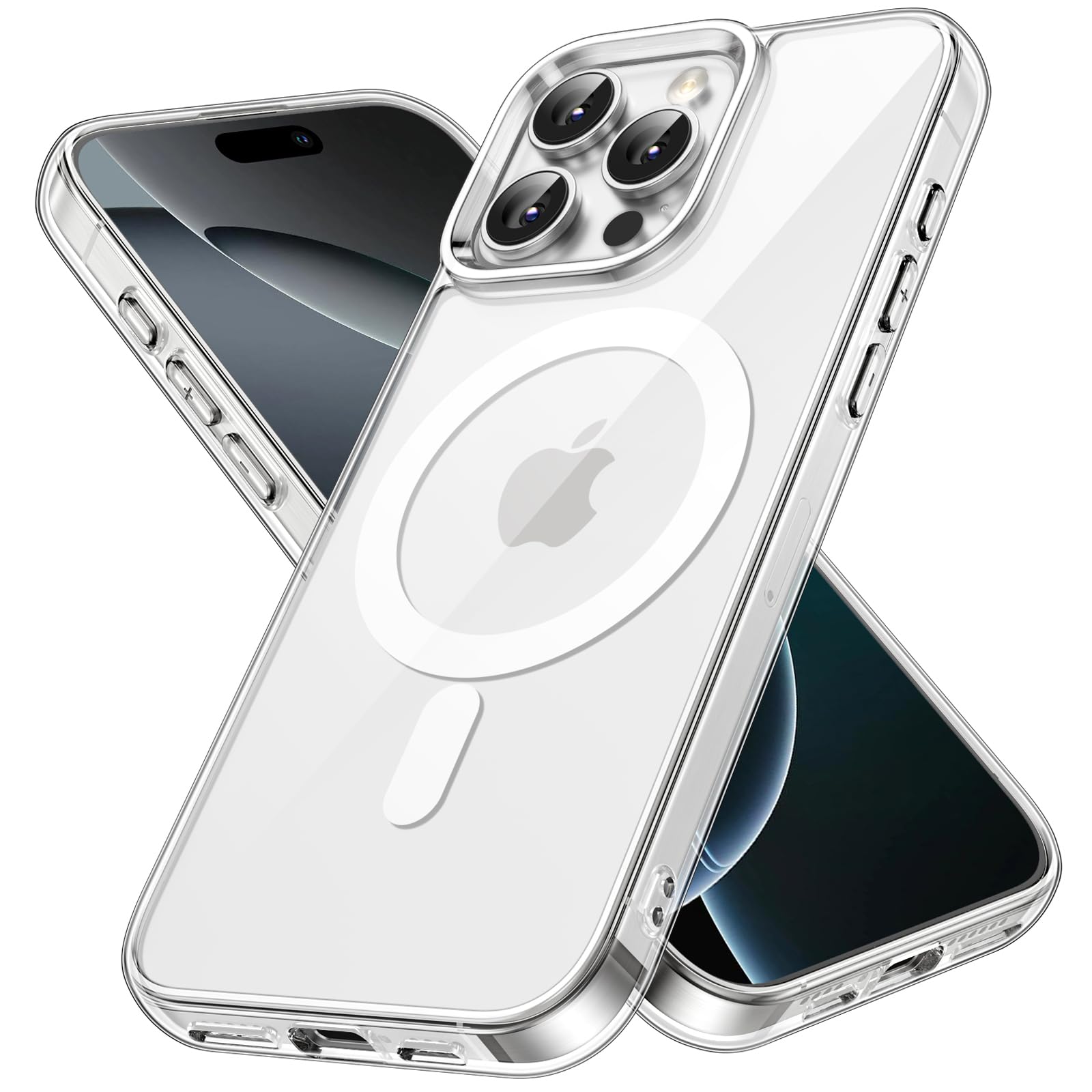 premium aplus module features iPhone with clear case showcasing MagSafe compatibility and sleek design.