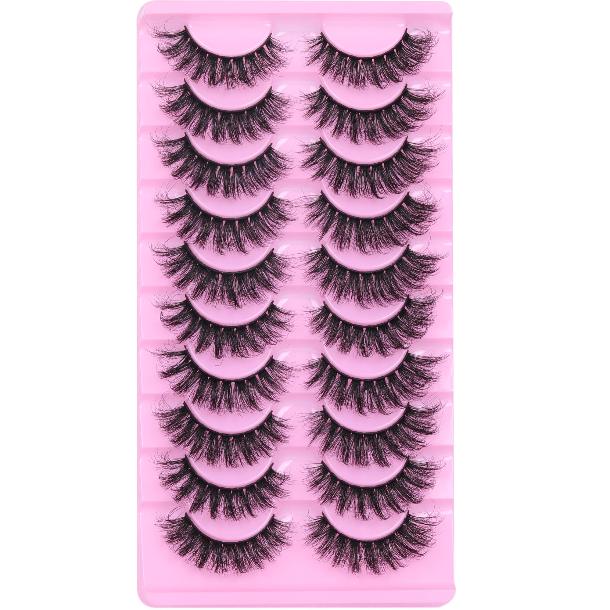 14 Pairs Wispy Mink Lashes False Eye Lashes Natural Look 5D Volume 16mm Fake Eyelashes Pack by TNFVLONEINS