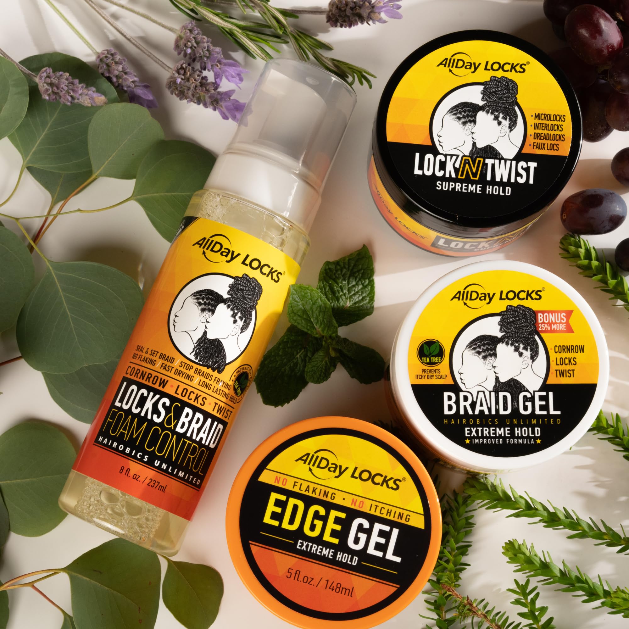 AllDay Locks Edge Gel Extreme Hold - Hair Gel for Maximum Control & Braiding, Natural Edge Lock & Fixer for Women & Men, Sleek Moisturizing Formula, No Frizz, Flakes, or Grease - 10 oz Jar