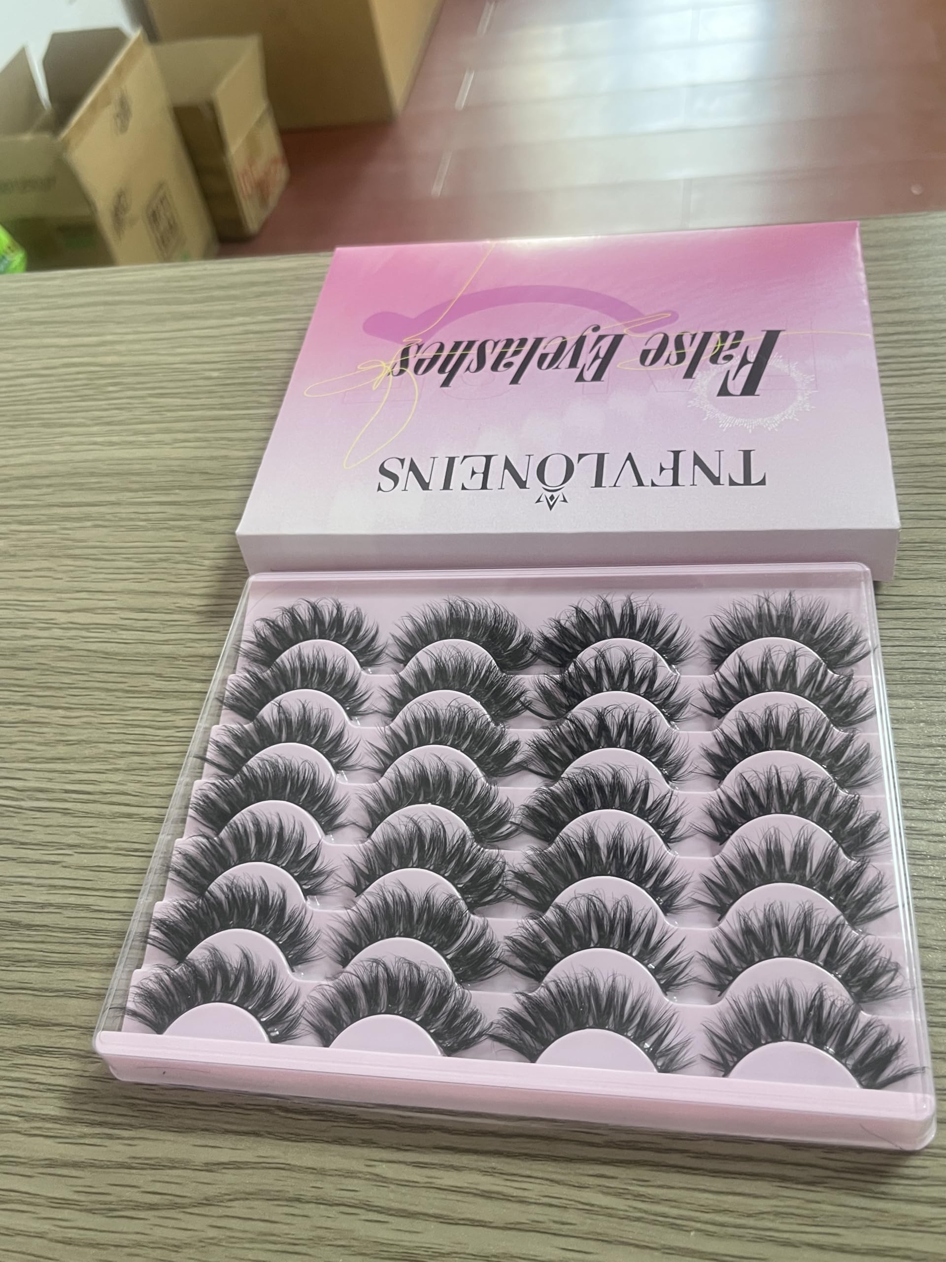 14 Pairs Wispy Mink Lashes False Eye Lashes Natural Look 5D Volume 16mm Fake Eyelashes Pack by TNFVLONEINS