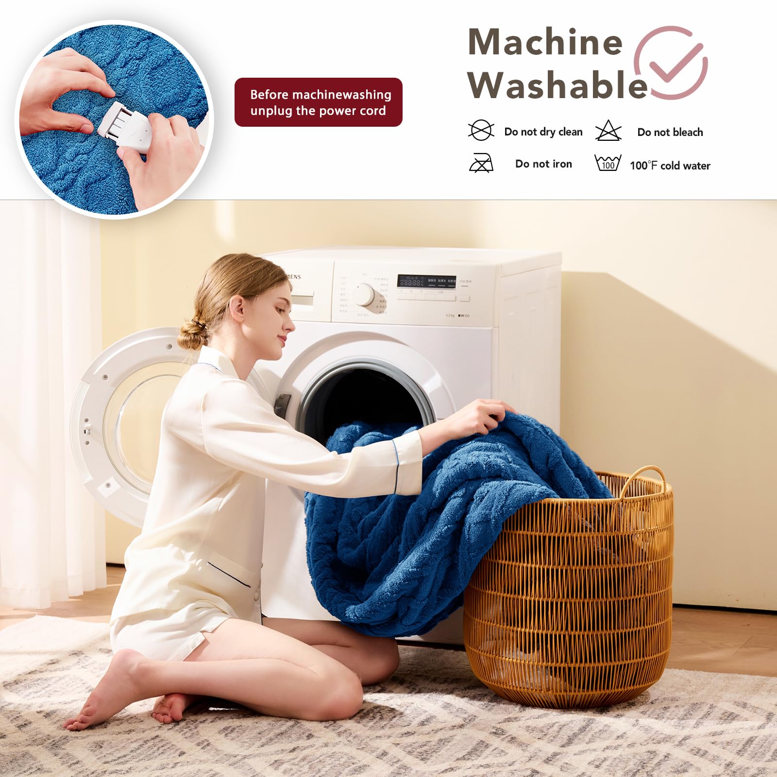Heated Blanket Full Size - Premium Soft Heating Electric Blanket, Fast Heating with 10 Heating Settings, 5 Time Settings, Machine Washable - Perfect for Winter & Cold Nights (72"x84", Grey)