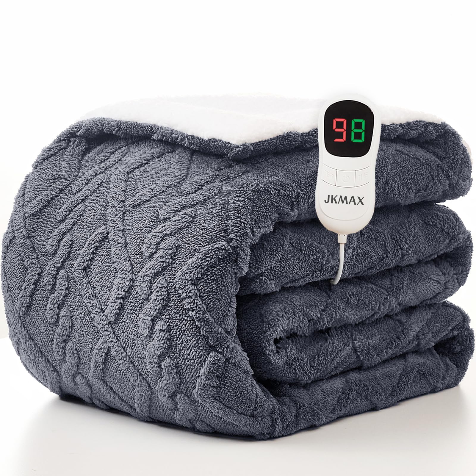 Heated Blanket Full Size - Premium Soft Heating Electric Blanket, Fast Heating with 10 Heating Settings, 5 Time Settings, Machine Washable - Perfect for Winter & Cold Nights (72"x84", Grey)