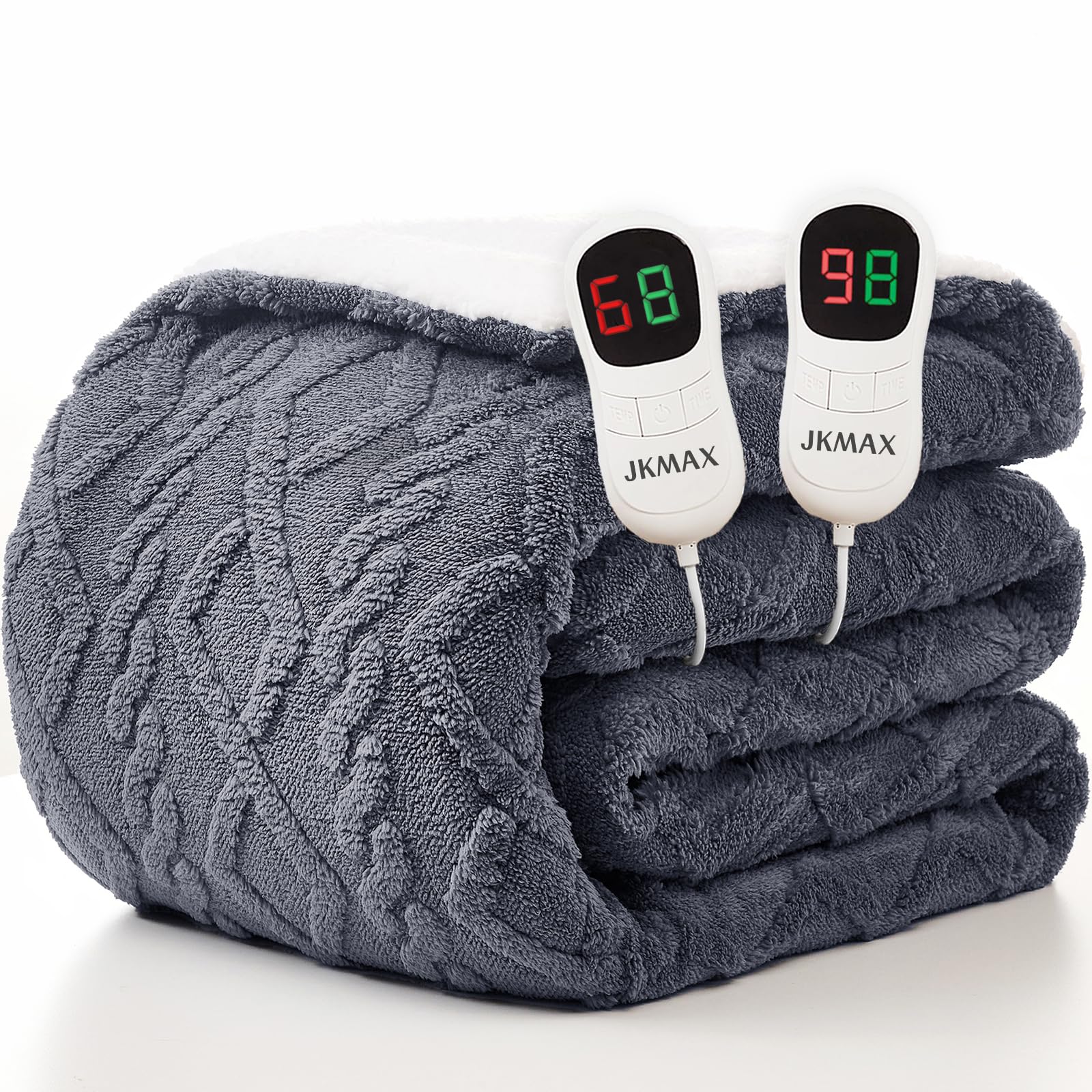 Heated Blanket Full Size - Premium Soft Heating Electric Blanket, Fast Heating with 10 Heating Settings, 5 Time Settings, Machine Washable - Perfect for Winter & Cold Nights (72"x84", Grey)
