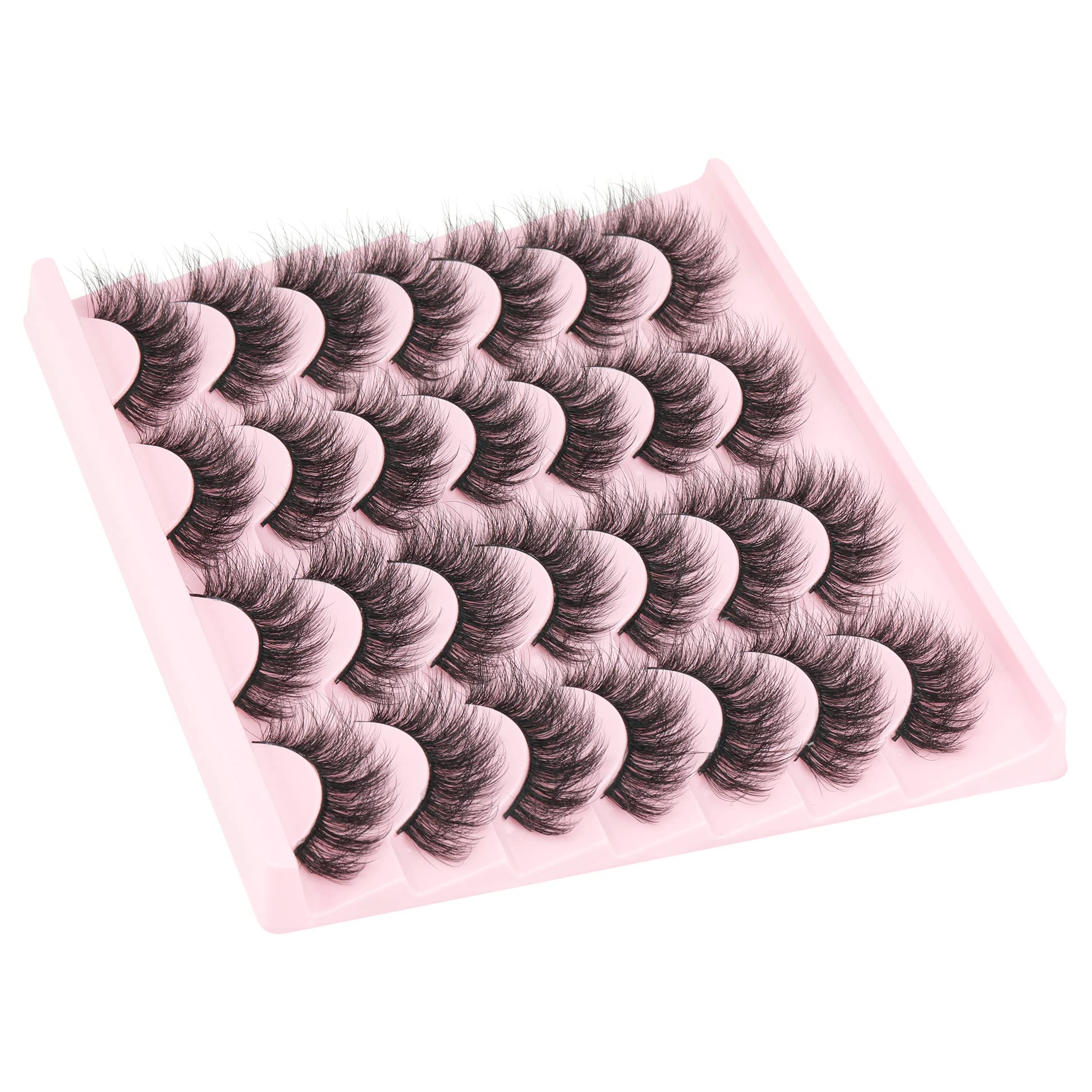 14 Pairs Wispy Mink Lashes False Eye Lashes Natural Look 5D Volume 16mm Fake Eyelashes Pack by TNFVLONEINS