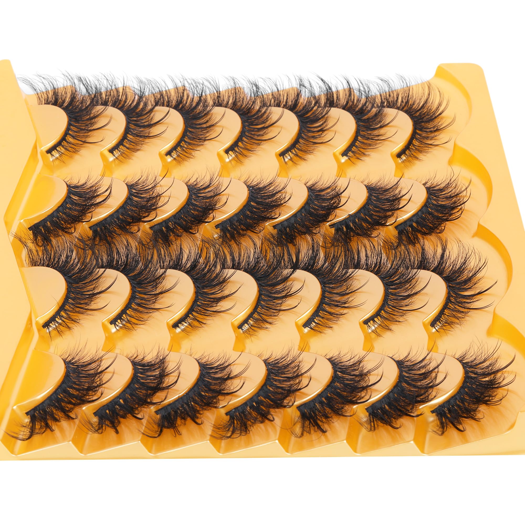 14 Pairs Wispy Mink Lashes False Eye Lashes Natural Look 5D Volume 16mm Fake Eyelashes Pack by TNFVLONEINS