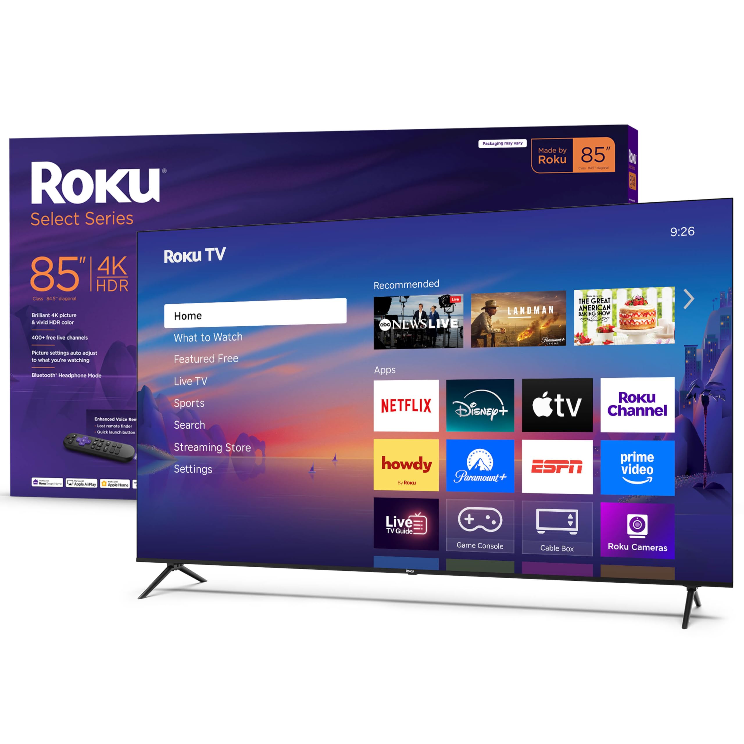 Roku Smart TV – 55-Inch Select Series, 4K HDR TV – Roku TV with Enhanced Voice Remote – Flat Screen LED Television with Wi-Fi for Streaming Live Local News, Sports, Family Entertainment
