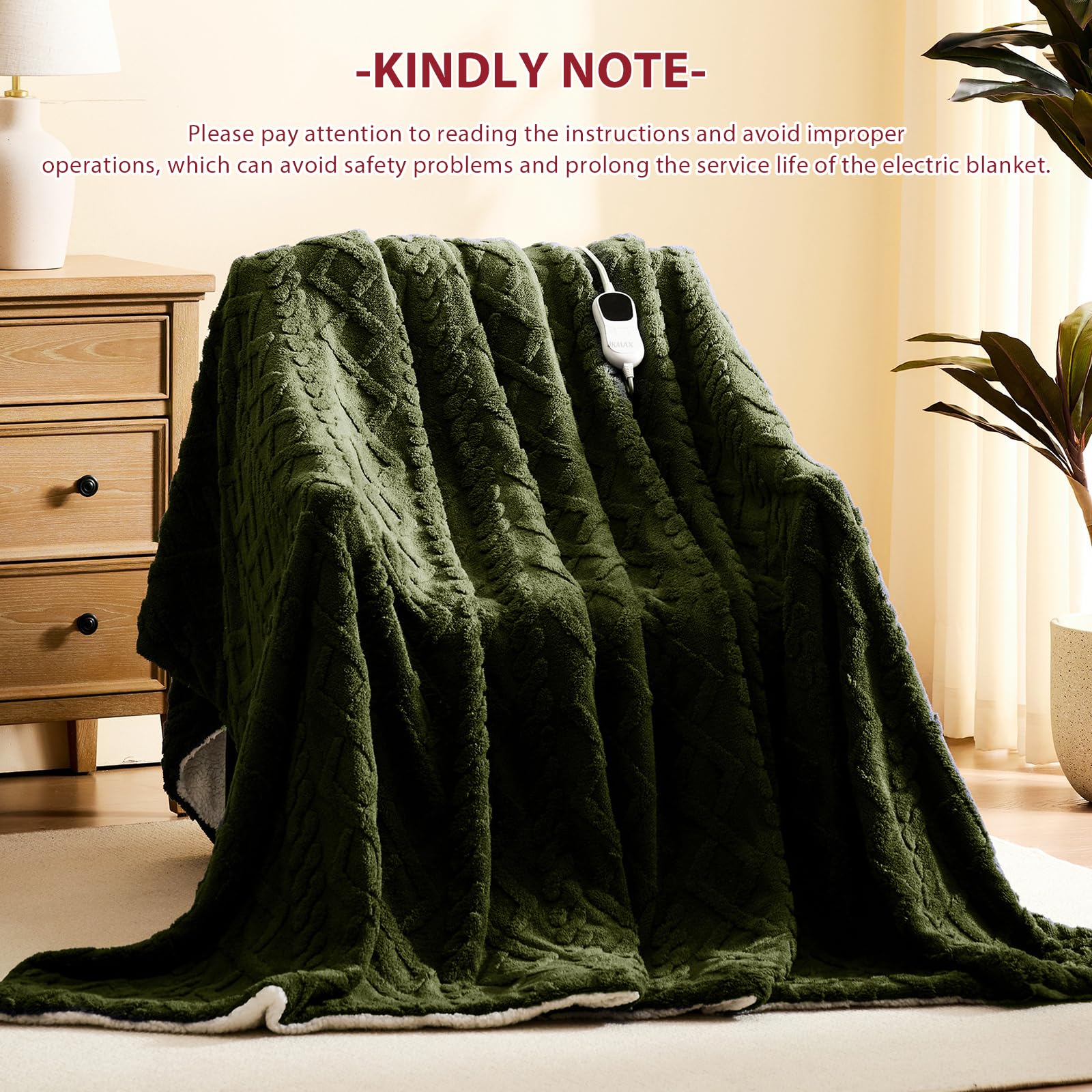 Heated Blanket Full Size - Premium Soft Heating Electric Blanket, Fast Heating with 10 Heating Settings, 5 Time Settings, Machine Washable - Perfect for Winter & Cold Nights (72"x84", Grey)