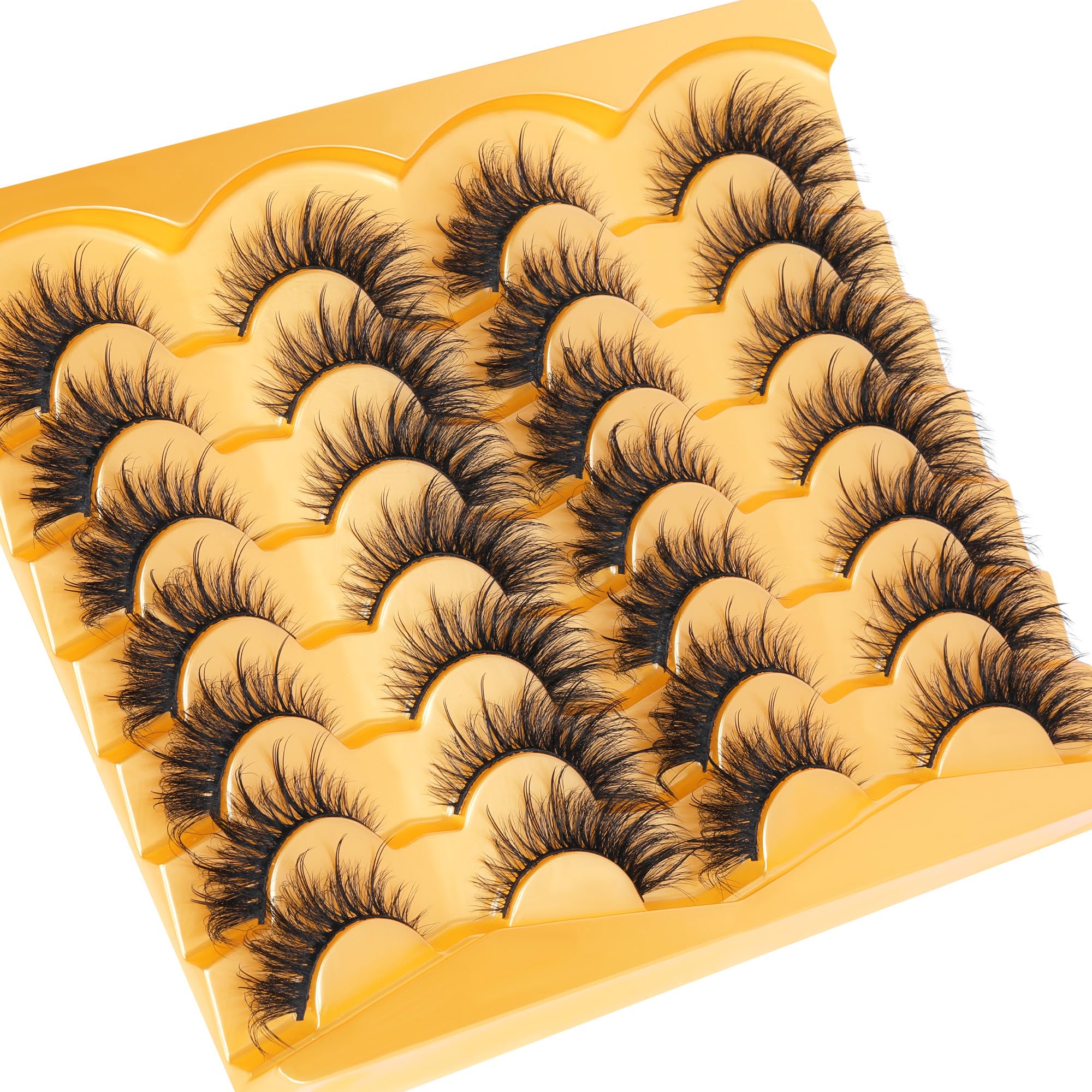 14 Pairs Wispy Mink Lashes False Eye Lashes Natural Look 5D Volume 16mm Fake Eyelashes Pack by TNFVLONEINS