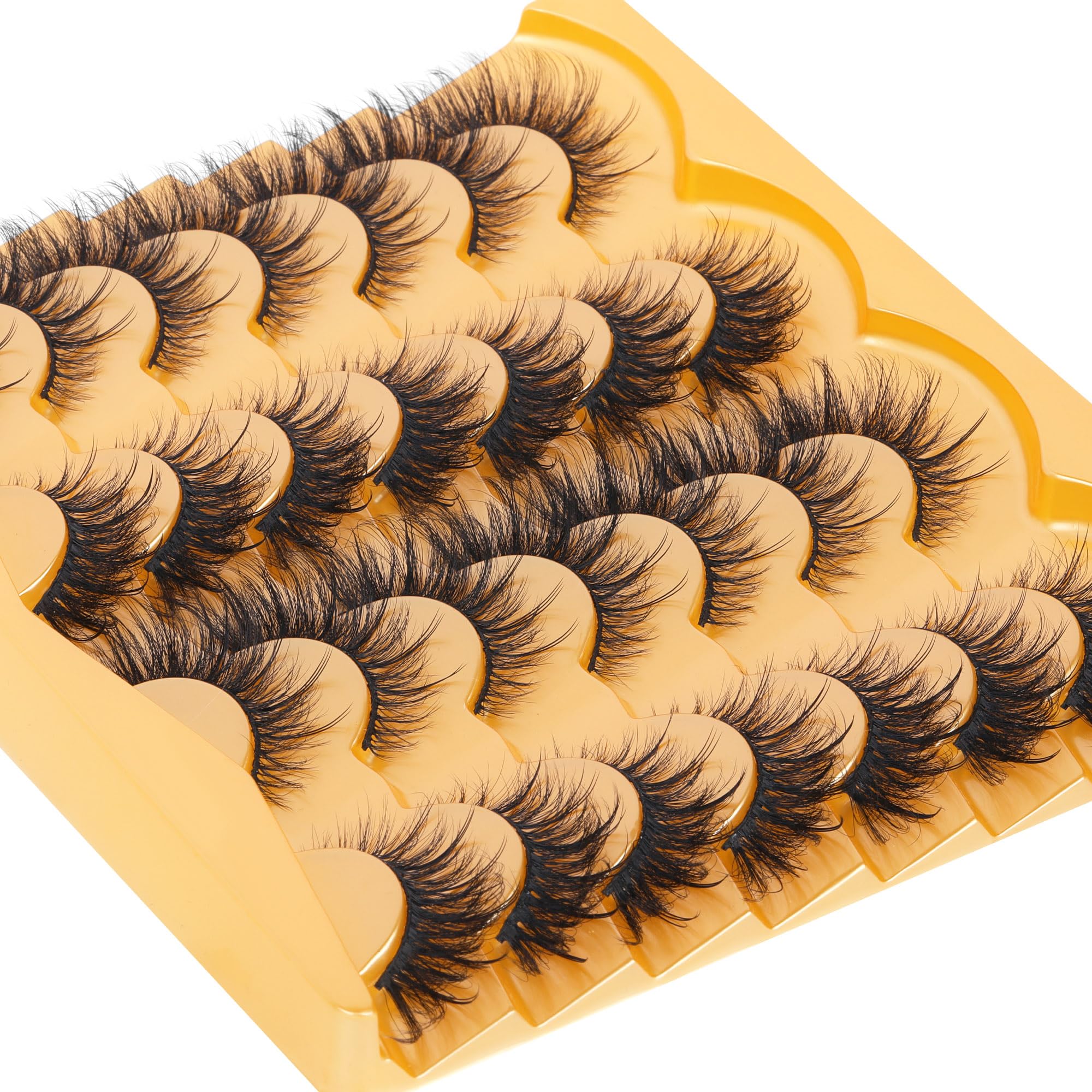 14 Pairs Wispy Mink Lashes False Eye Lashes Natural Look 5D Volume 16mm Fake Eyelashes Pack by TNFVLONEINS