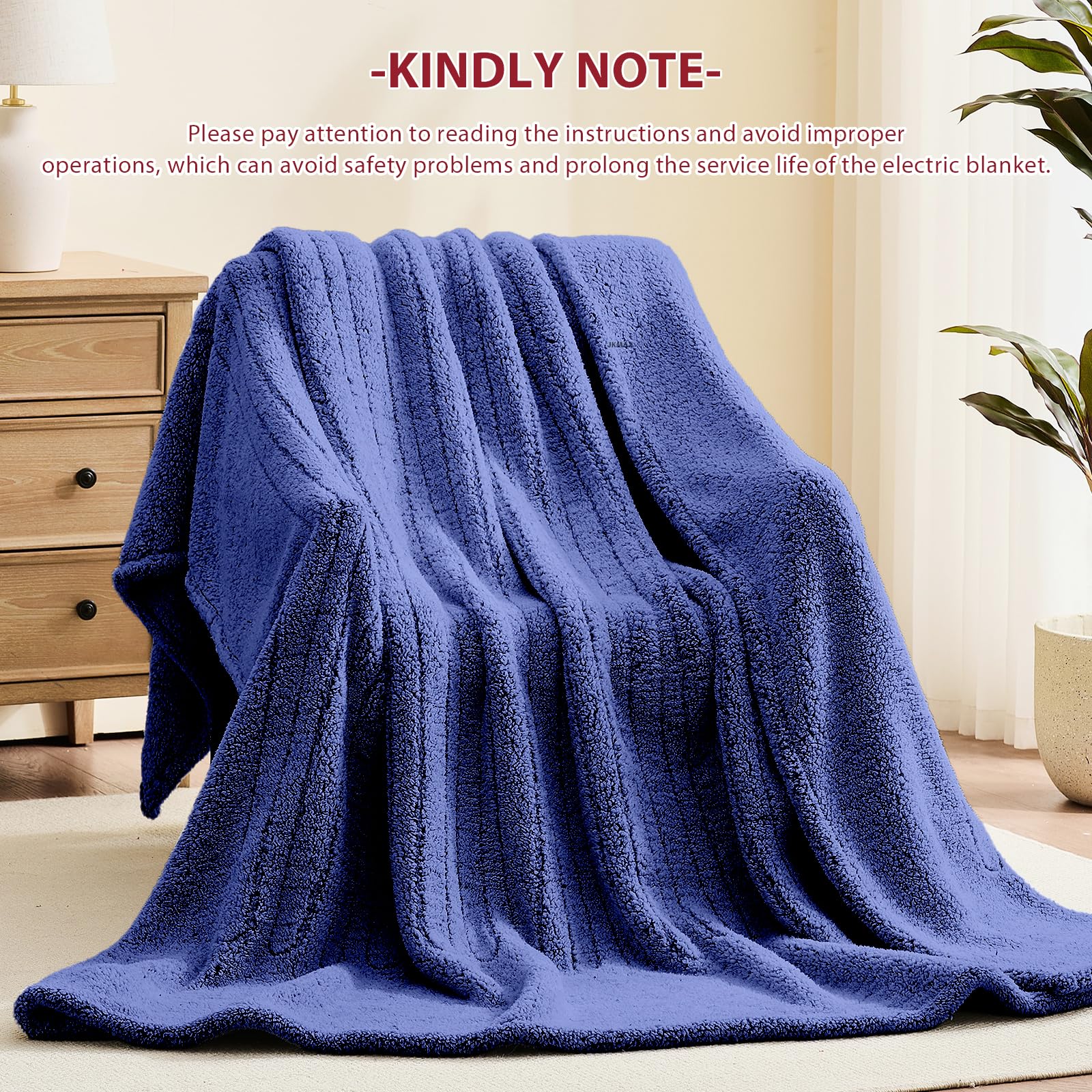Heated Blanket Full Size - Premium Soft Heating Electric Blanket, Fast Heating with 10 Heating Settings, 5 Time Settings, Machine Washable - Perfect for Winter & Cold Nights (72"x84", Grey)