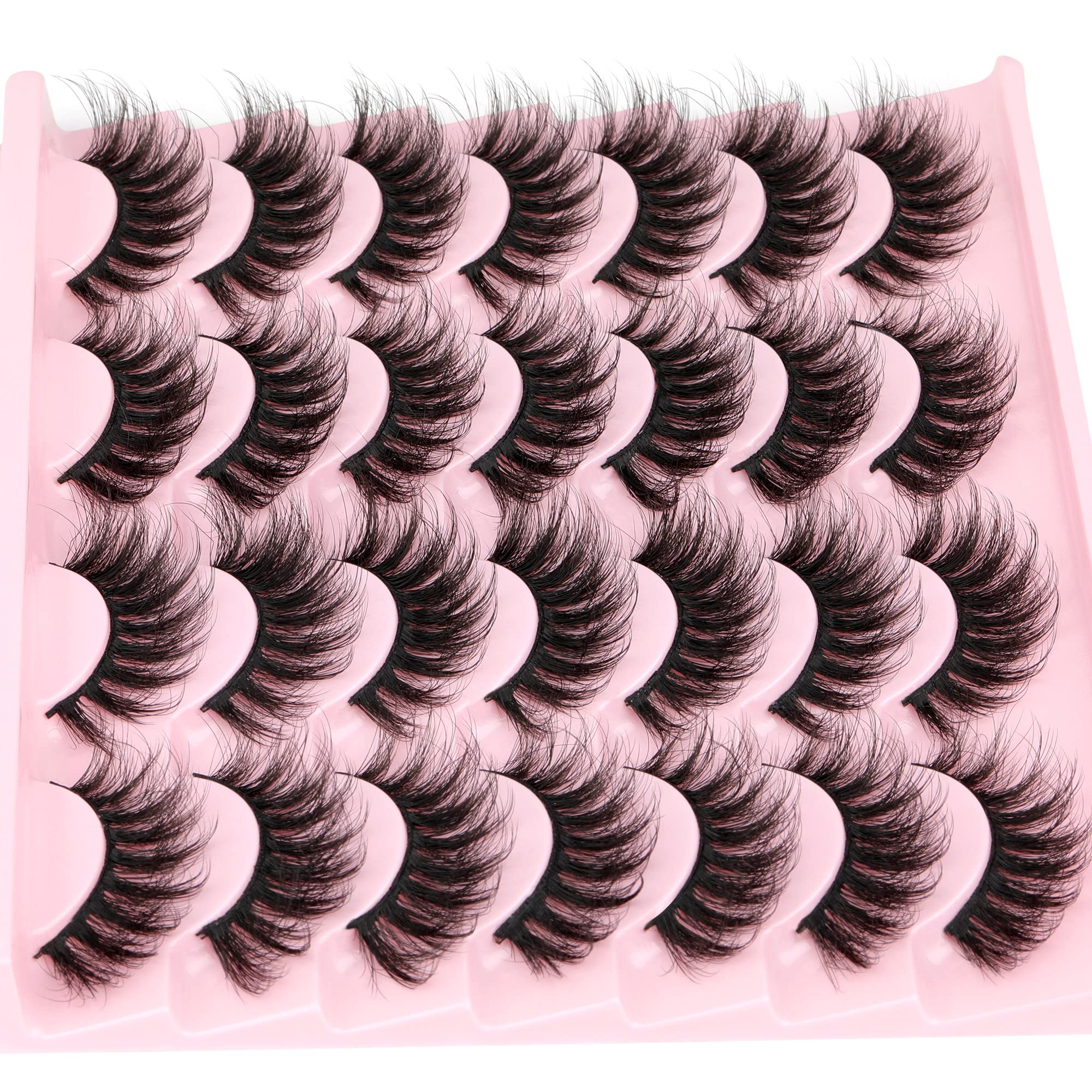 14 Pairs Wispy Mink Lashes False Eye Lashes Natural Look 5D Volume 16mm Fake Eyelashes Pack by TNFVLONEINS