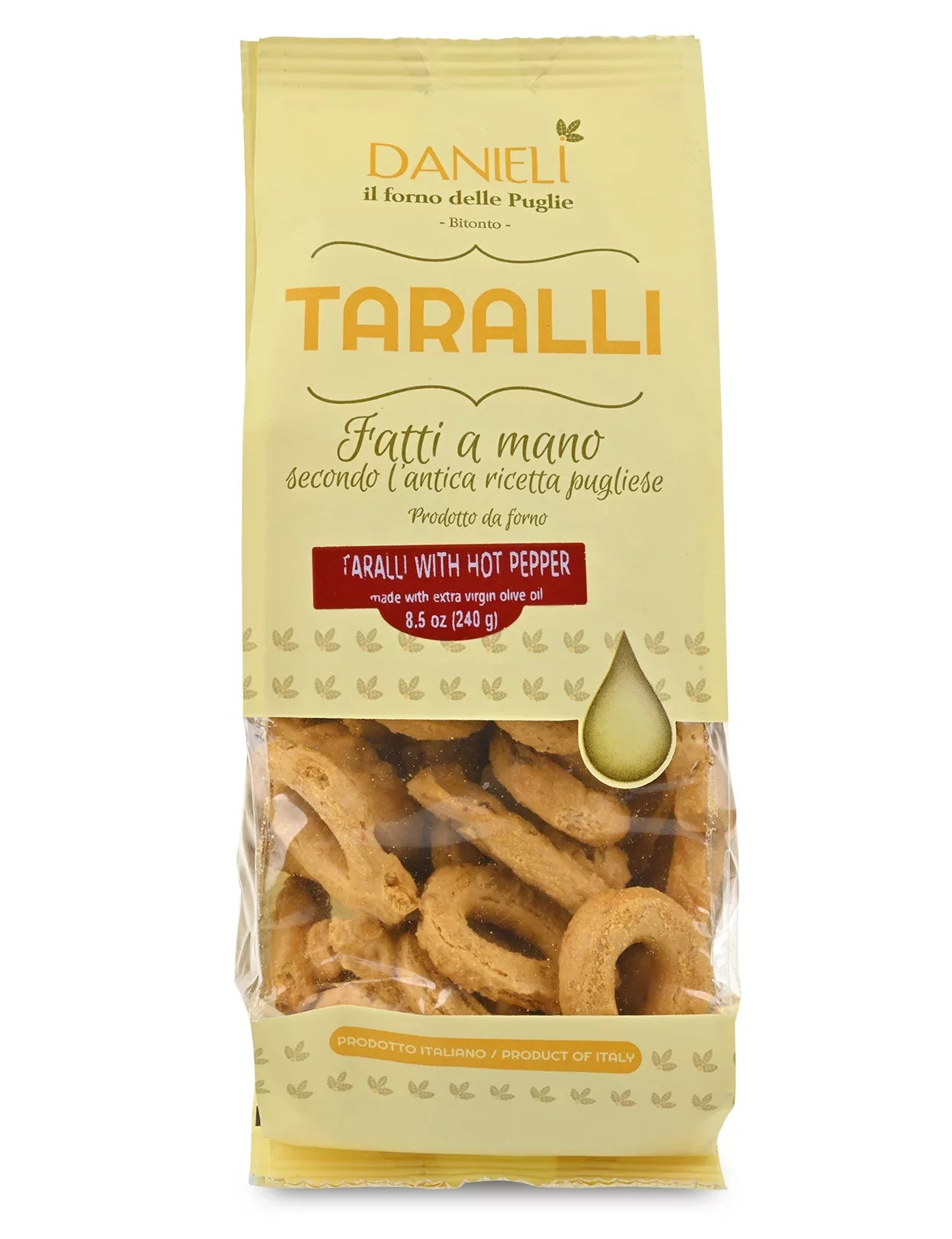 Taralli al Peperoncino - With Hot Pepper Produced by: Danieli in Puglia, Italy