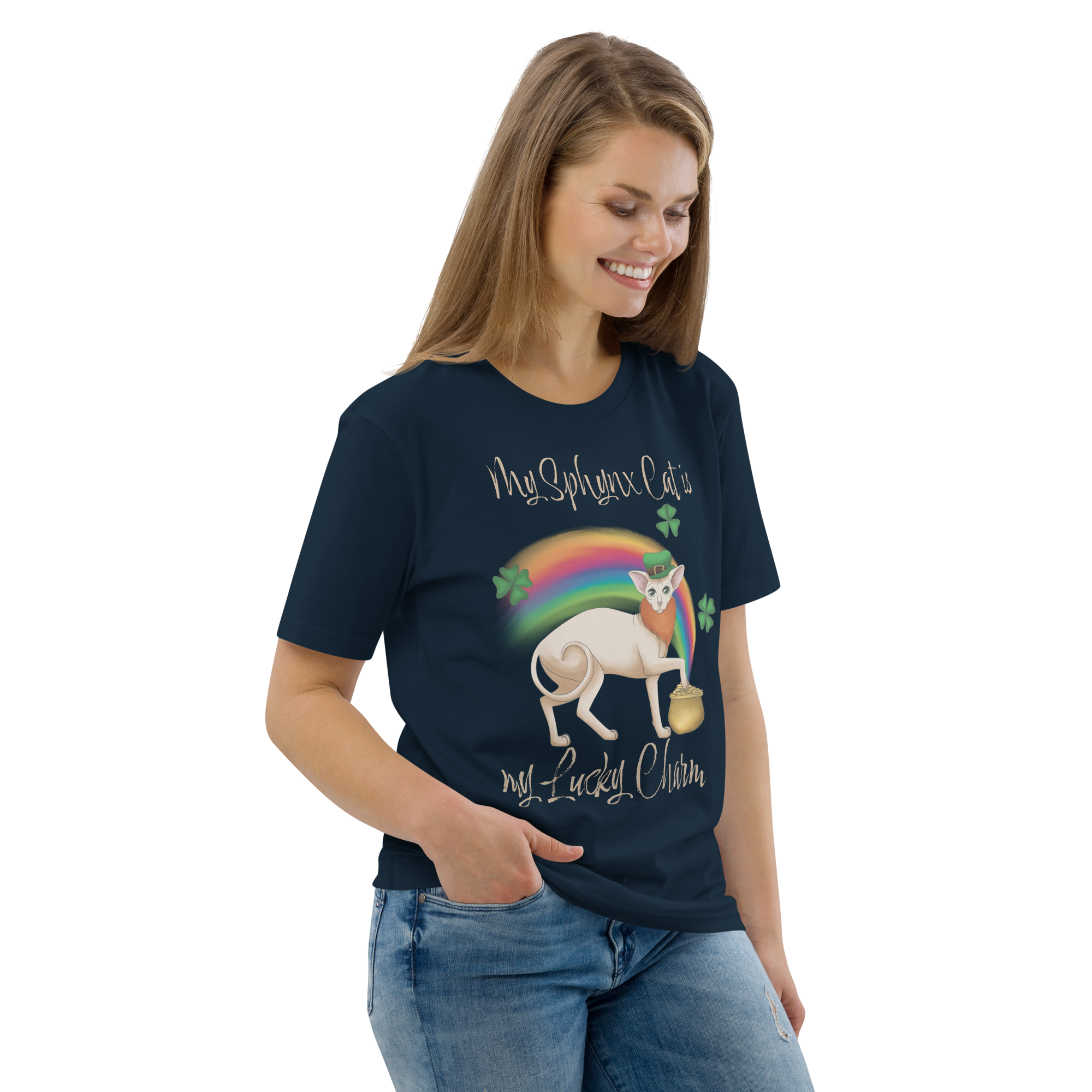 "MY SPHYNX CAT IS MY LUCKY CHARM" - UNISEX TEE