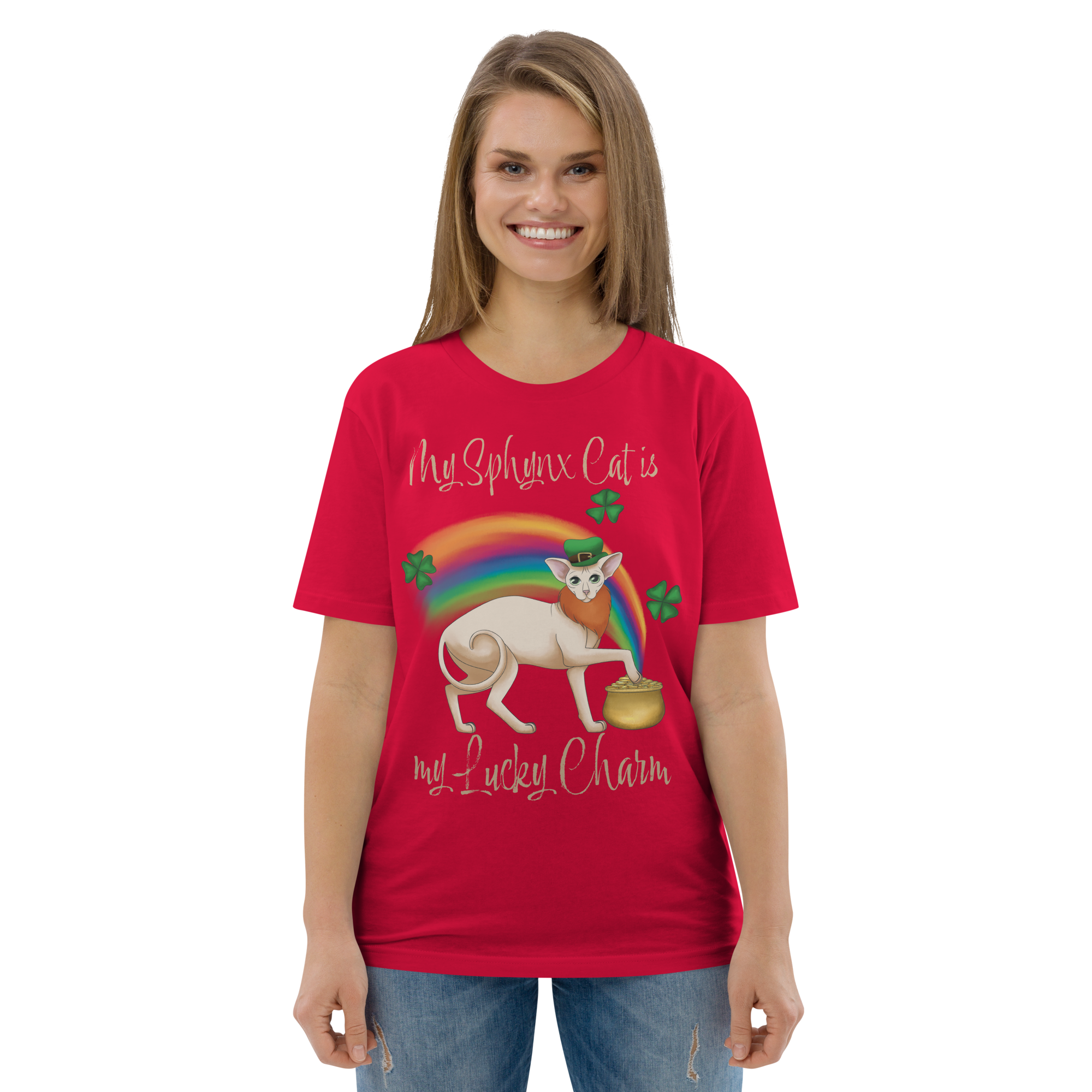 "MY SPHYNX CAT IS MY LUCKY CHARM" - UNISEX TEE