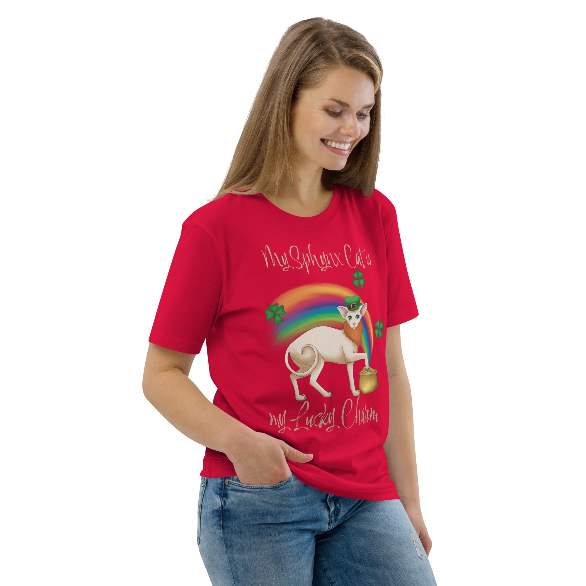 "MY SPHYNX CAT IS MY LUCKY CHARM" - UNISEX TEE