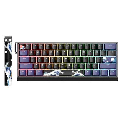 XVX H61 Kanagawa CNC Aluminum 60% Mechanical Keyboard Wired Hot Swap Switches Full RGB With PBT Keycaps