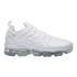 Nike Air Vapormax Plus Men Sneakers in White/Pure Platinum featuring a sleek design and transparent air cushioning.