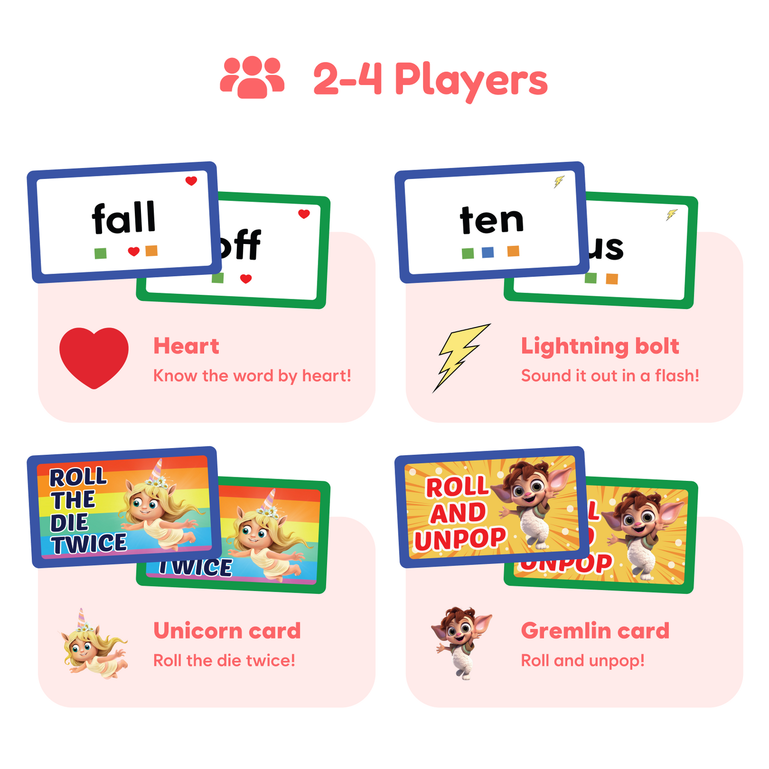 The Fidget Game: Sight Words Edition features colorful cards for 2-4 players, including sight words and fun action prompts.