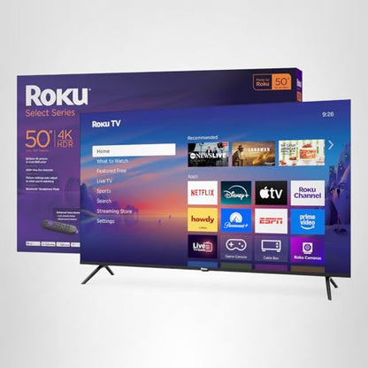 Roku Smart TV – 55-Inch Select Series, 4K HDR TV – Roku TV with Enhanced Voice Remote – Flat Screen LED Television with Wi-Fi for Streaming Live Local News, Sports, Family Entertainment