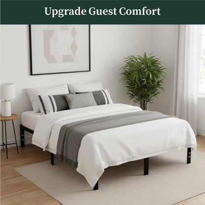 Queen Size Bed Frame, 14 Inch Metal Platform Bed Frames with Heavy Duty Steel Slat Support, No Box Spring Needed, Easy Assembly, Under Bed Storage