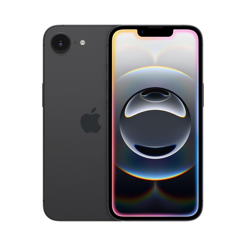 Renewed iPhone 16e 128GB, Apple iPhone 16e, Black, Unlocked, 6.1-inch Super Retina XDR OLED display