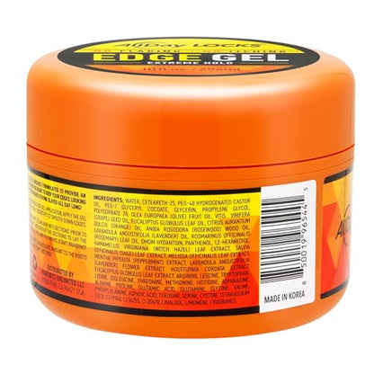 AllDay Locks Edge Gel Extreme Hold - Hair Gel for Maximum Control &amp; Braiding, Natural Edge Lock &amp; Fixer for Women &amp; Men, Sleek Moisturizing Formula, No Frizz, Flakes, or Grease - 10 oz Jar