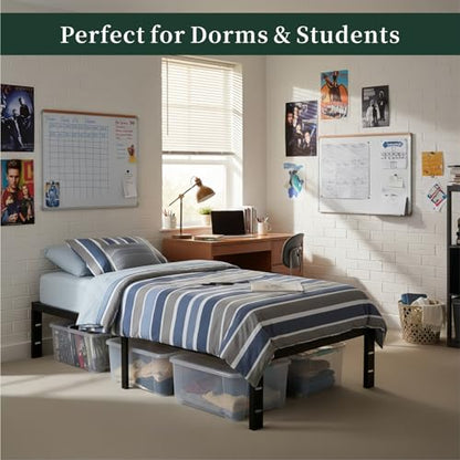 Queen Size Bed Frame, 14 Inch Metal Platform Bed Frames with Heavy Duty Steel Slat Support, No Box Spring Needed, Easy Assembly, Under Bed Storage