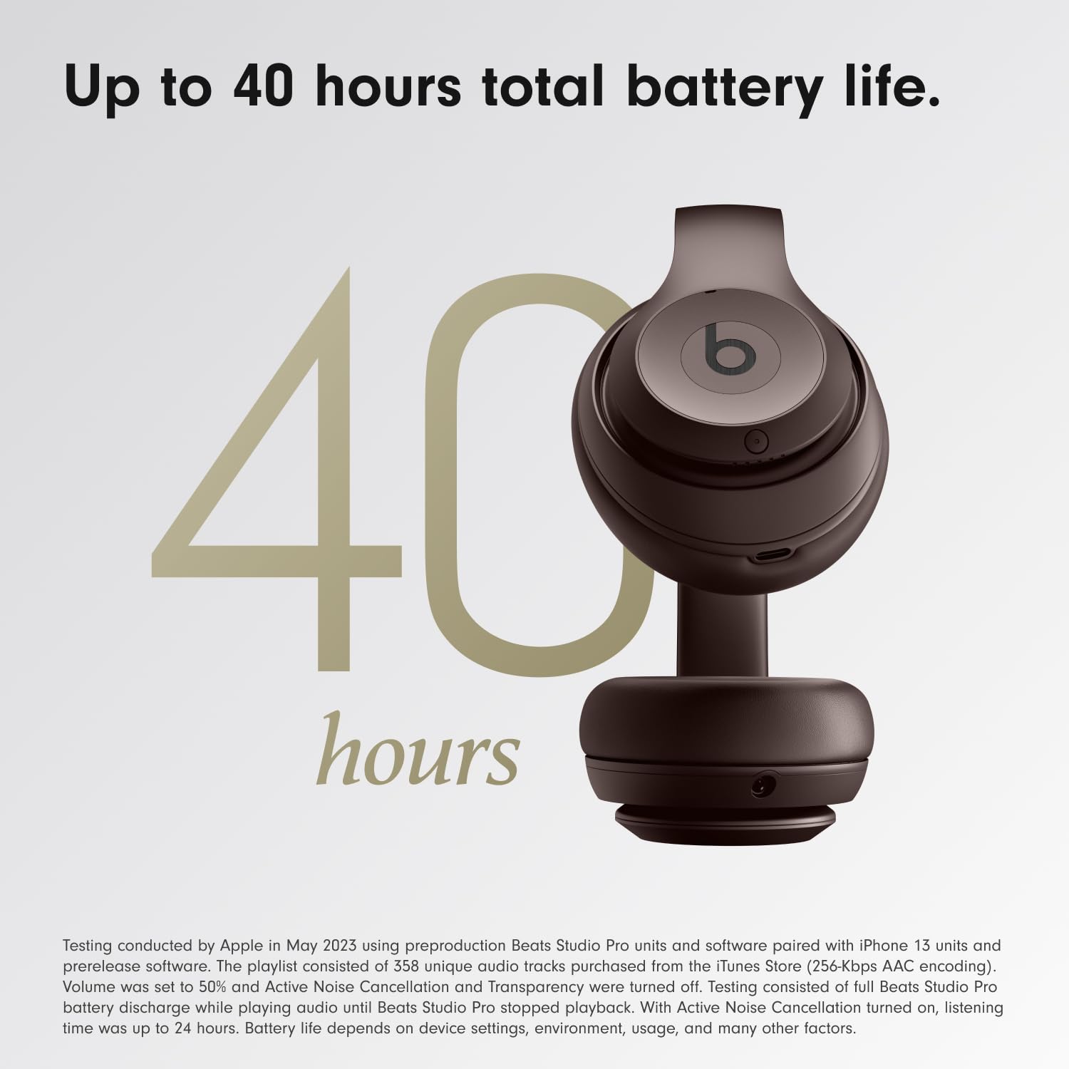 Beats Studio Pro-Premium Wireless Over-Ear Headphones- Up to 40-Hour Battery Life, Active Noise Cancelling, USB-C Lossless Audio, Apple &amp; Android Compatible- Sandstone